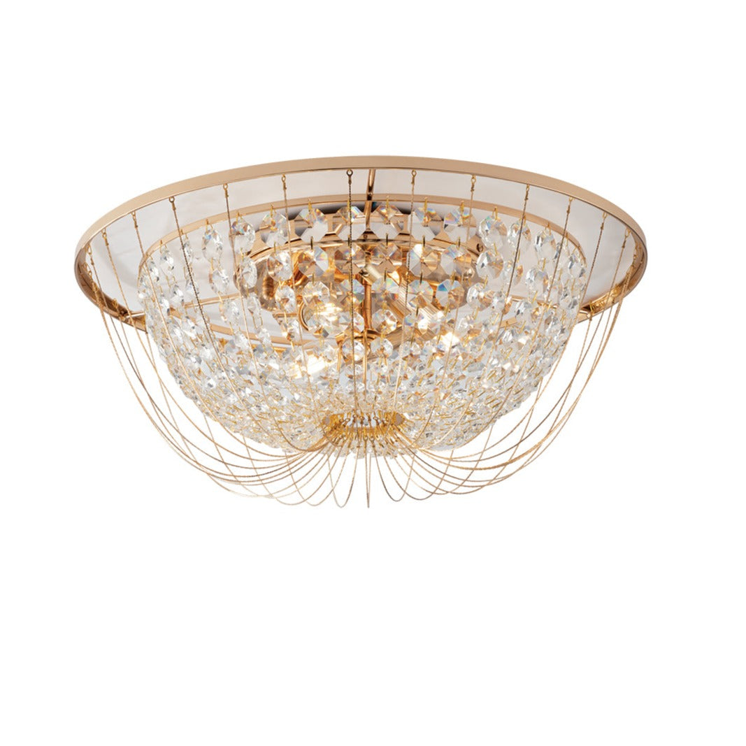 VIENNA ceiling light in gold metal with crystals Ø 45 cm - Luce Ambiente e Design