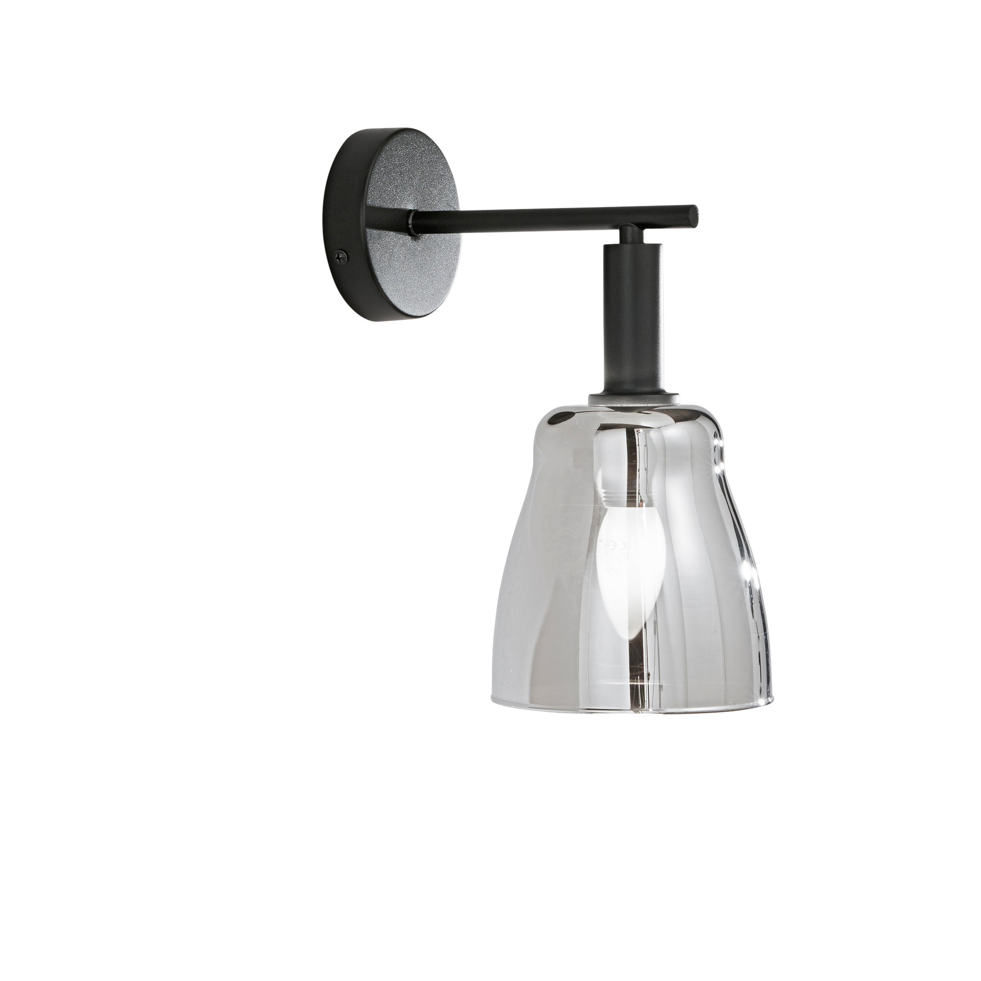 WEIZEN wall light with black metal structure and chrome glass - Luce Ambiente e Design