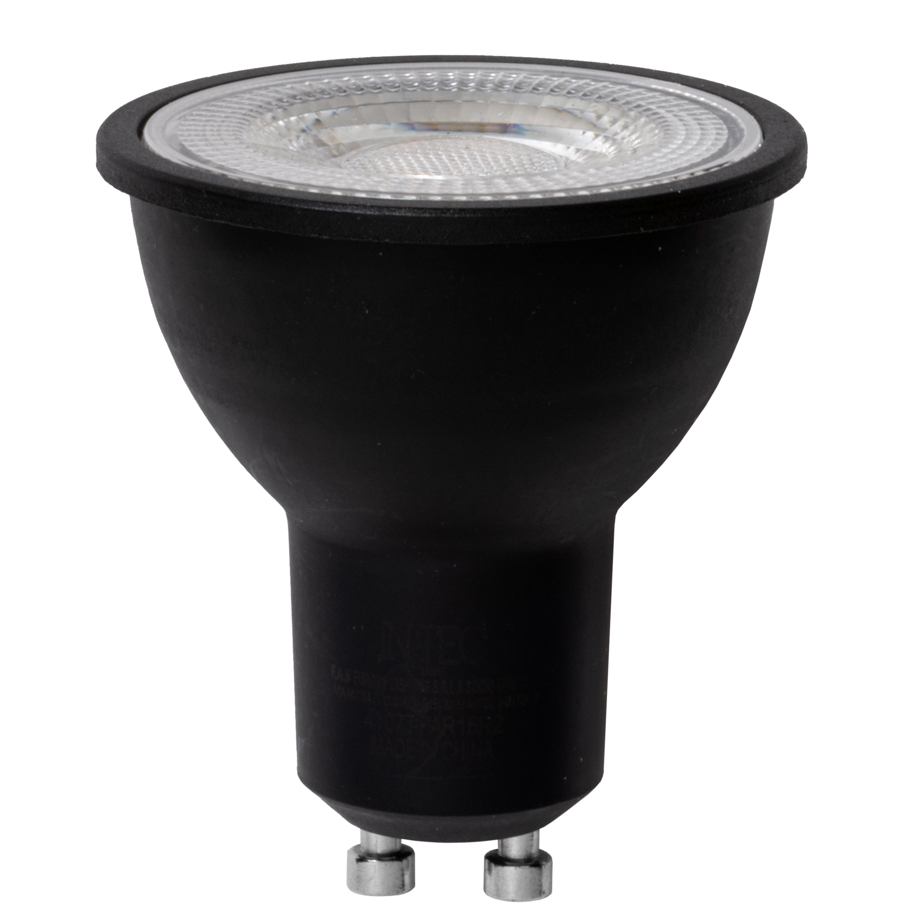 Black GU10 LED bulb - 7W - 3000K - Intec bulbs