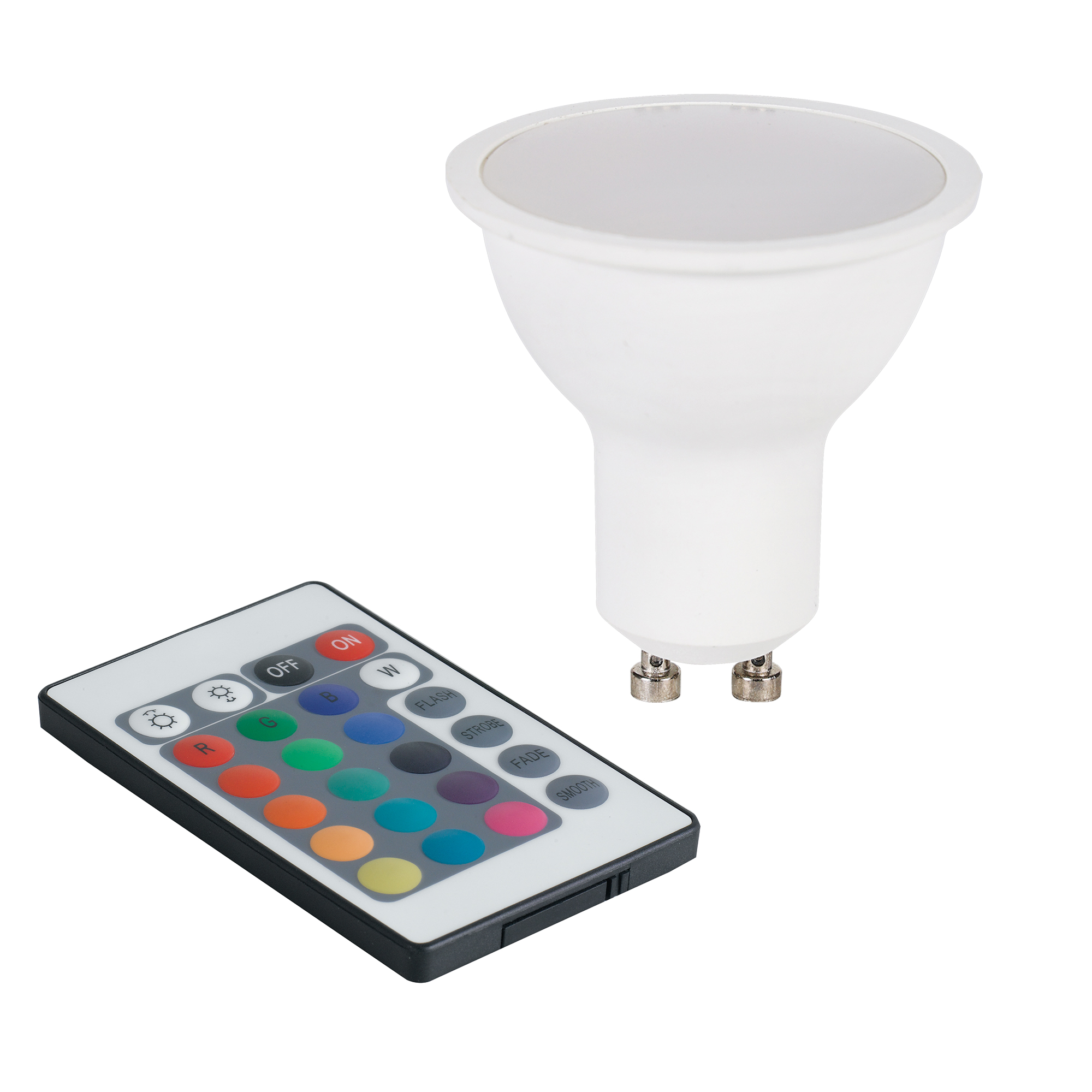 GU10 LED bulb 5W - RGB + 4000K with remote control - Intec bulbs