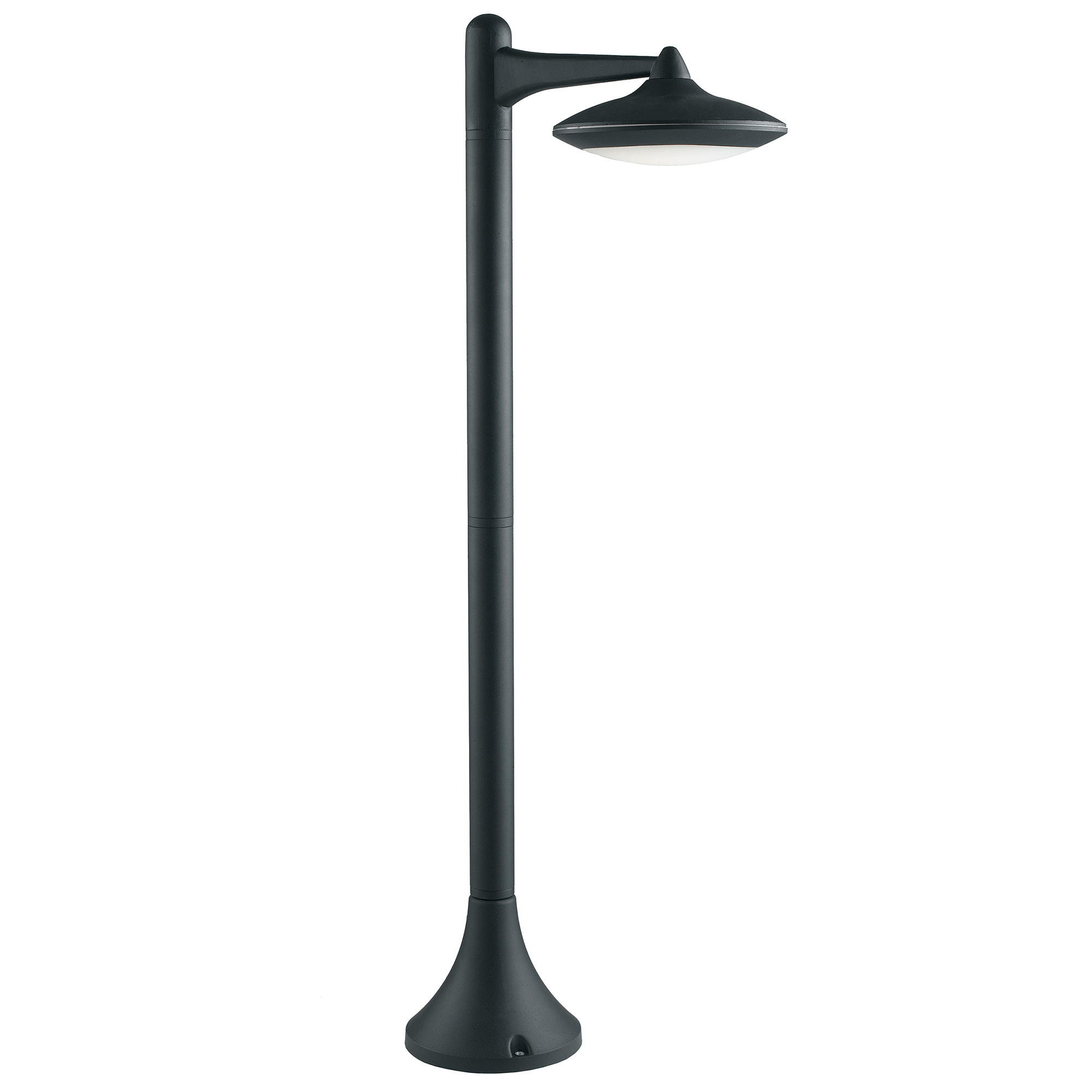 ALYSON outdoor LED bollard in black aluminum 12W IP44 - Intec