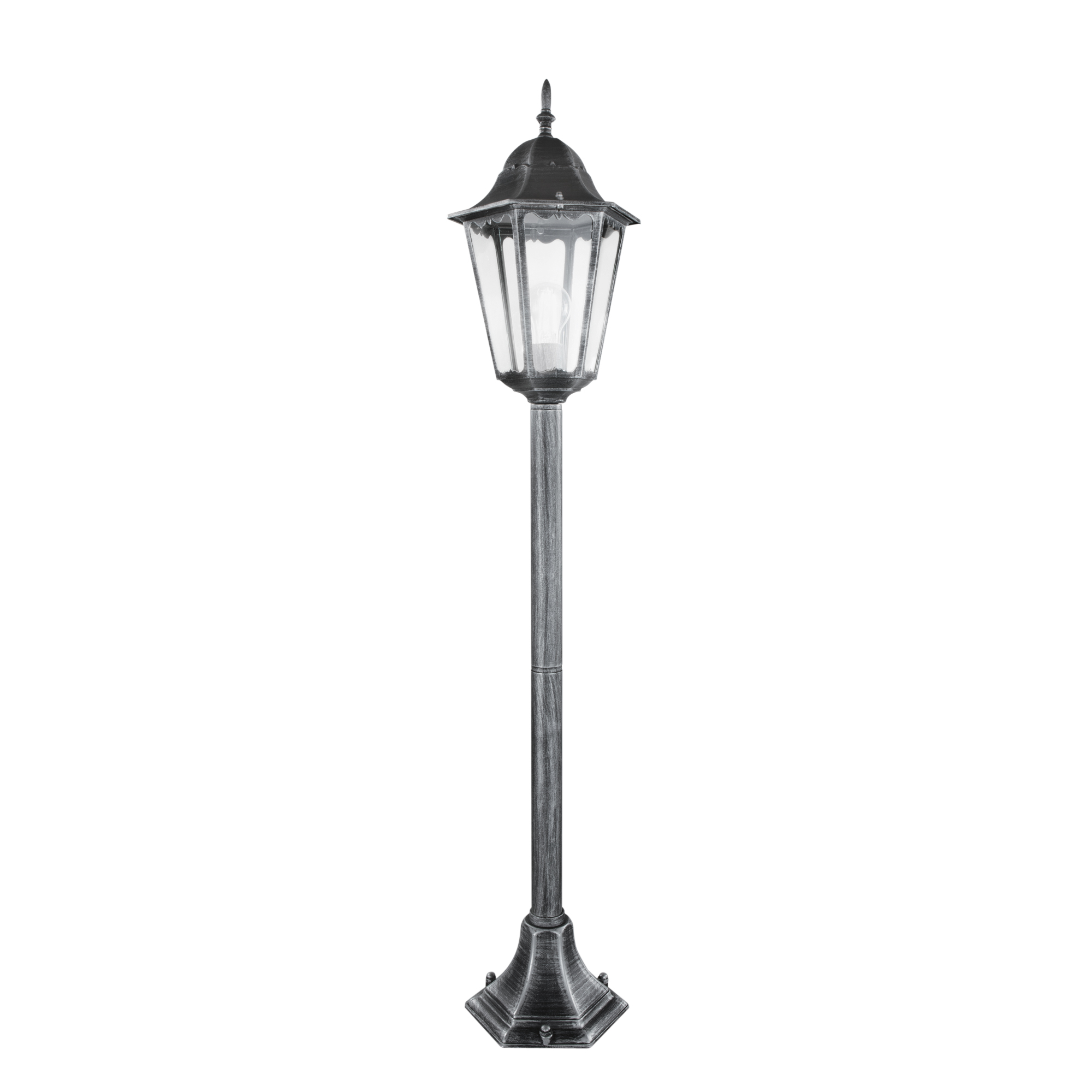 FIRENZE outdoor bollard black and silver with glass diffuser 104cm - Intec