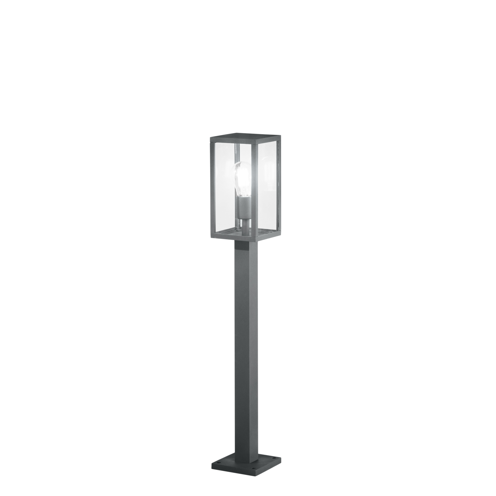 MIRAGE bollard in anthracite metal with glass diffuser 86 cm - Intec