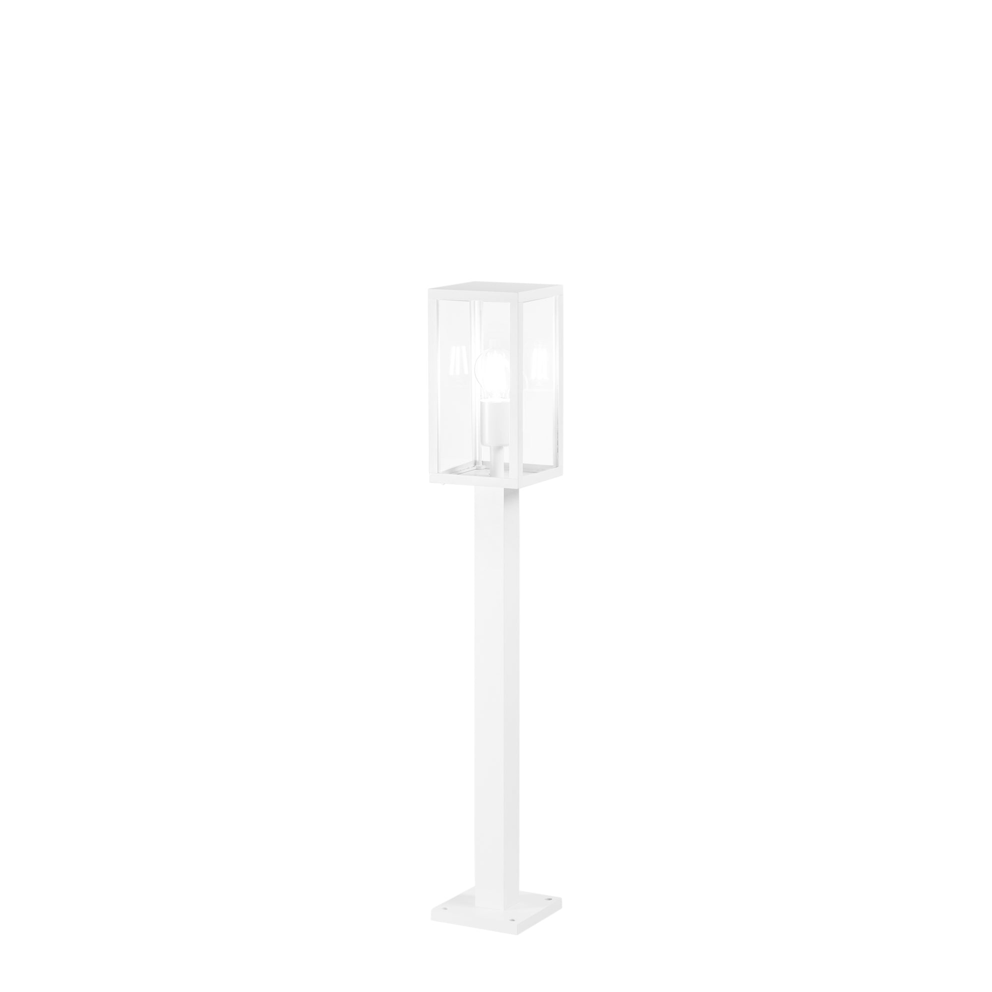 MIRAGE bollard in white metal with glass diffuser 86 cm - Intec