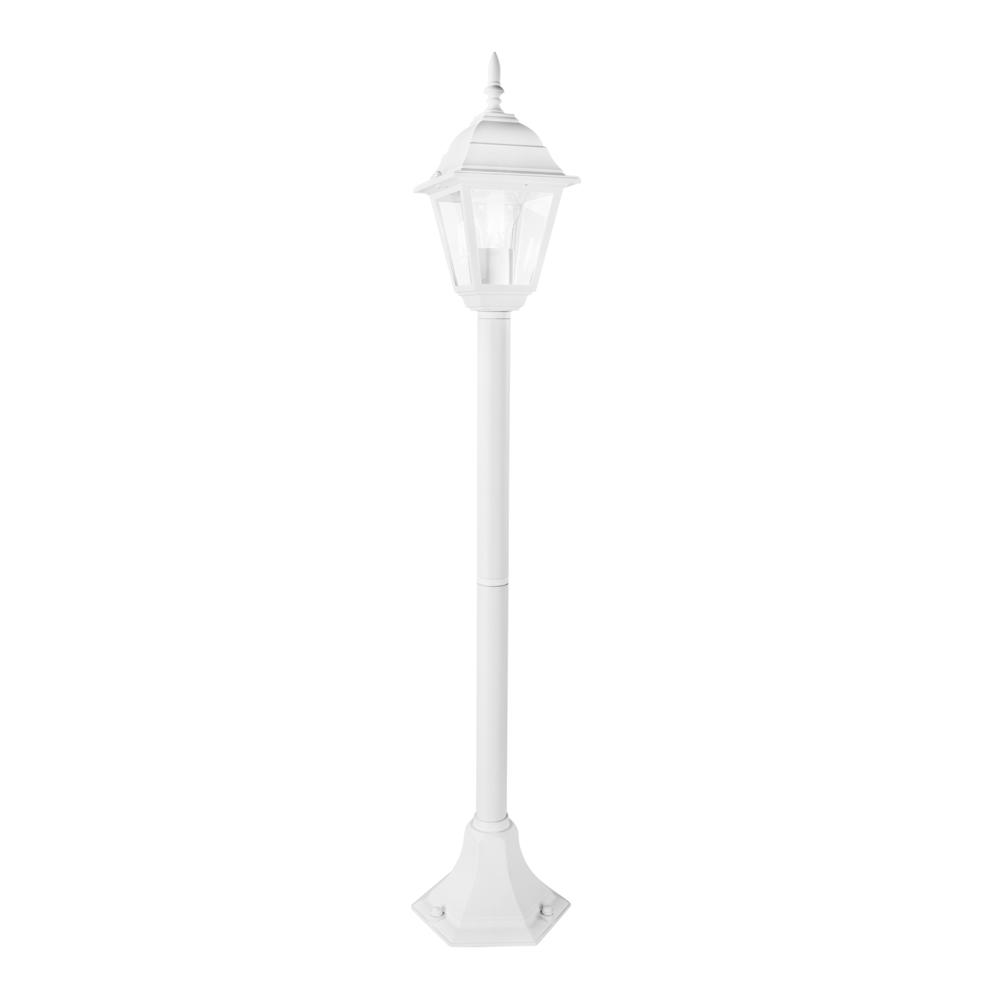 ROMA outdoor bollard in white aluminum and glass 104 cm - Intec