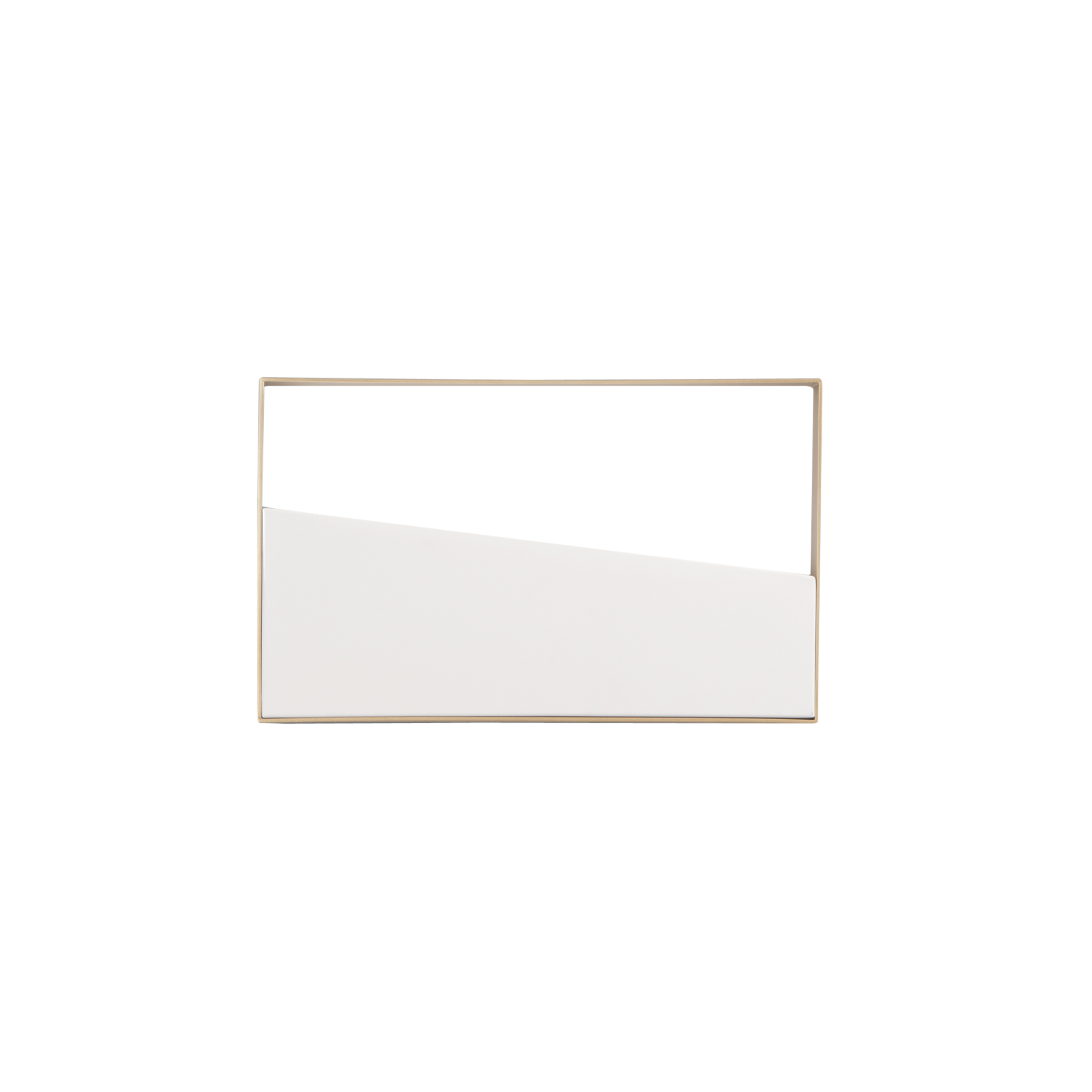 ALBA rectangular LED ceiling light with white and gold metal structure, CCT, h 40 x 25 cm - Luce Ambiente e Design