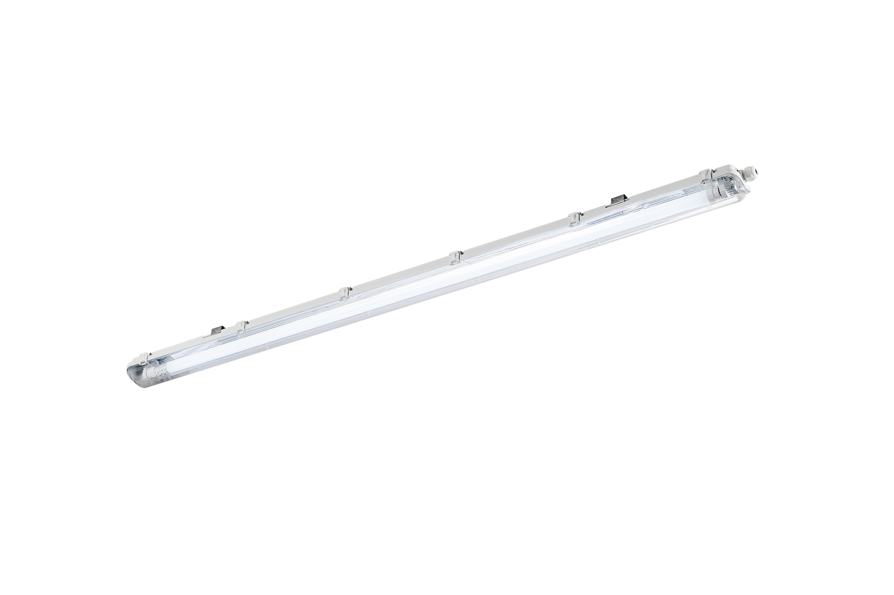 ATLANTIC waterproof ceiling light for double LED tubes in polycarbonate 18W IP65 - INTEC