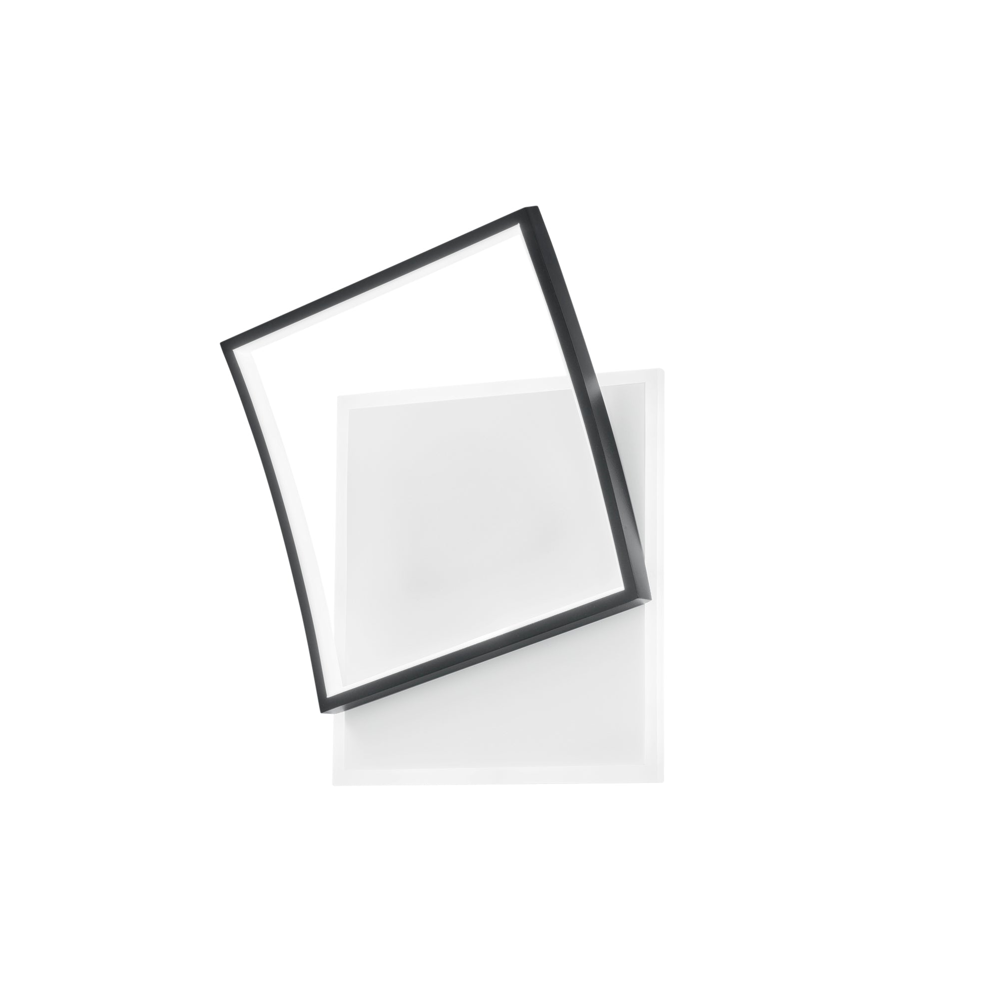 AYRTON square LED ceiling light in white and black aluminium, CCT - Luce Ambiente e Design