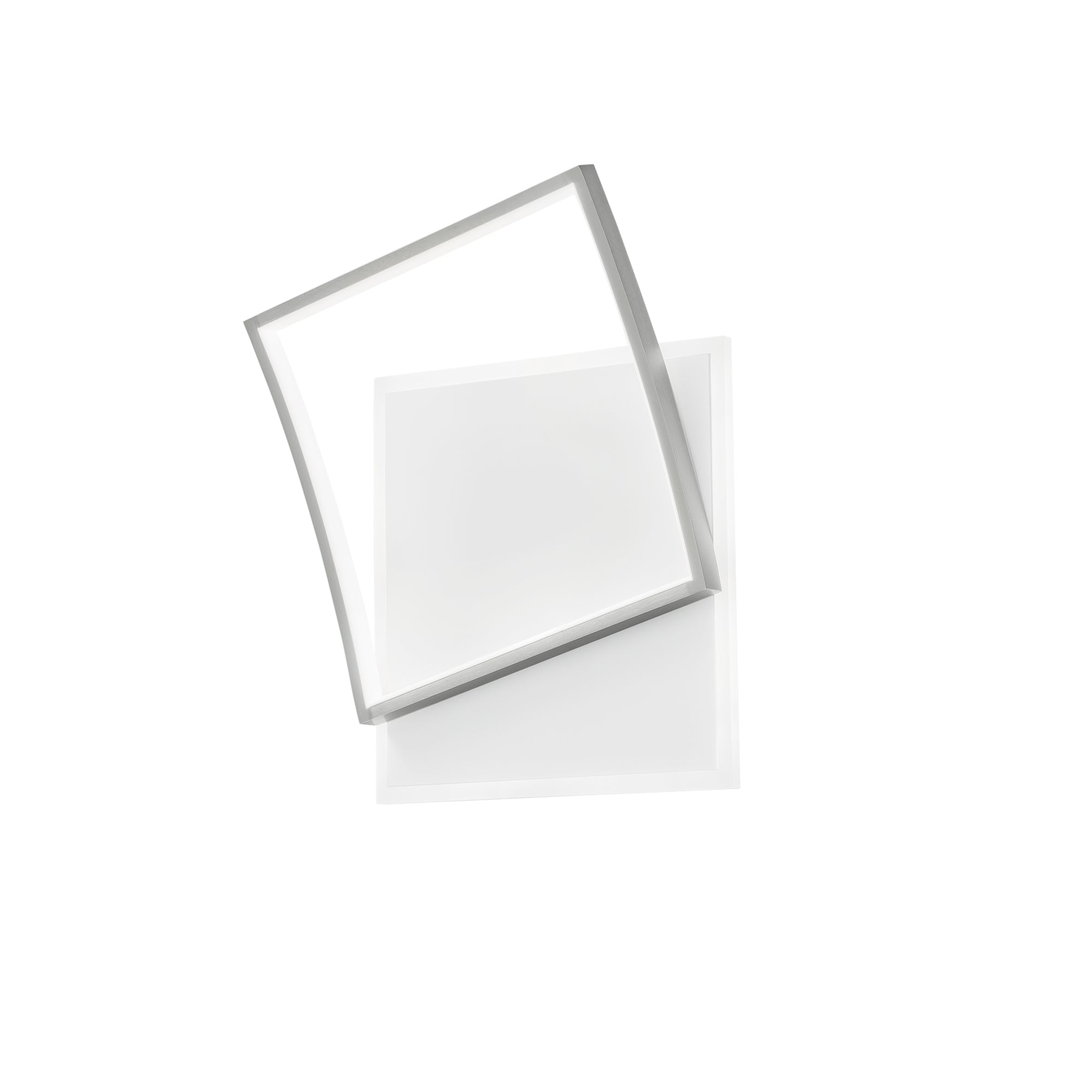 AYRTON square LED ceiling light in white and nickel aluminium, CCT - Luce Ambiente e Design