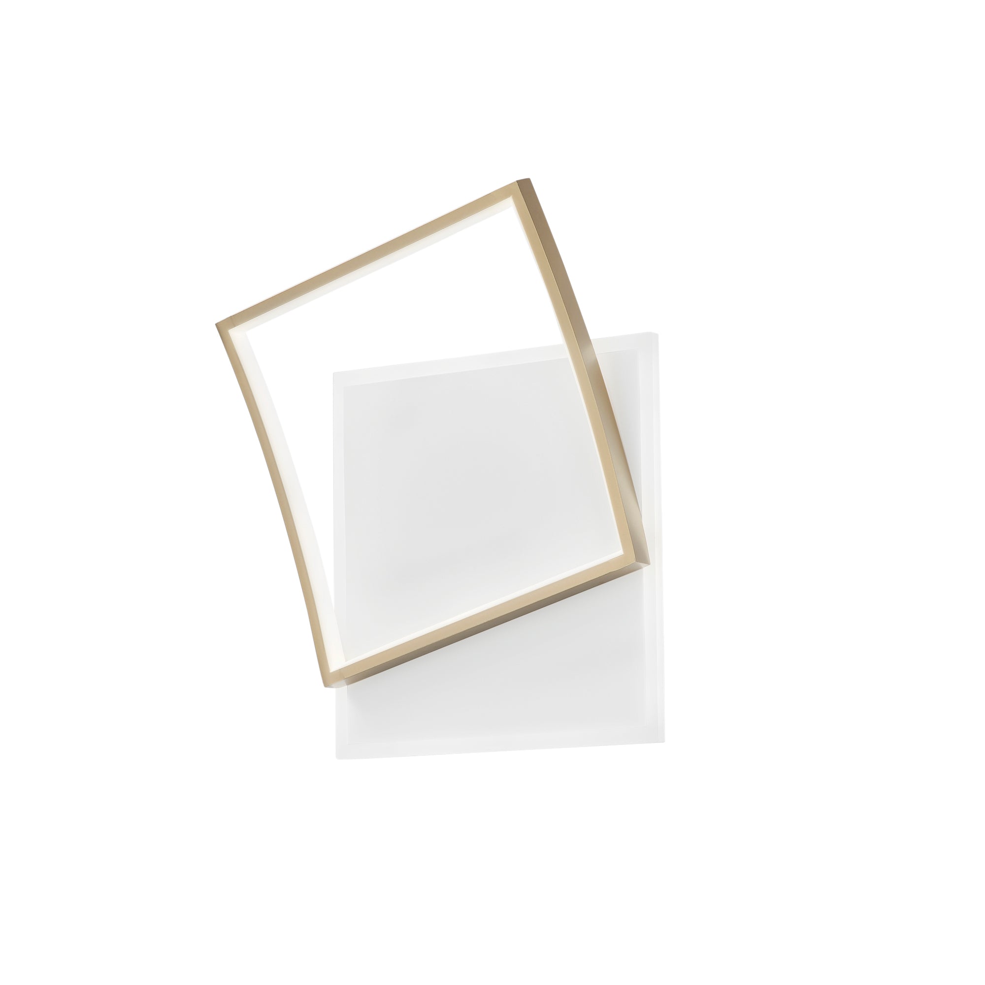 AYRTON square LED ceiling light in white and gold aluminium, CCT - Luce Ambiente e Design