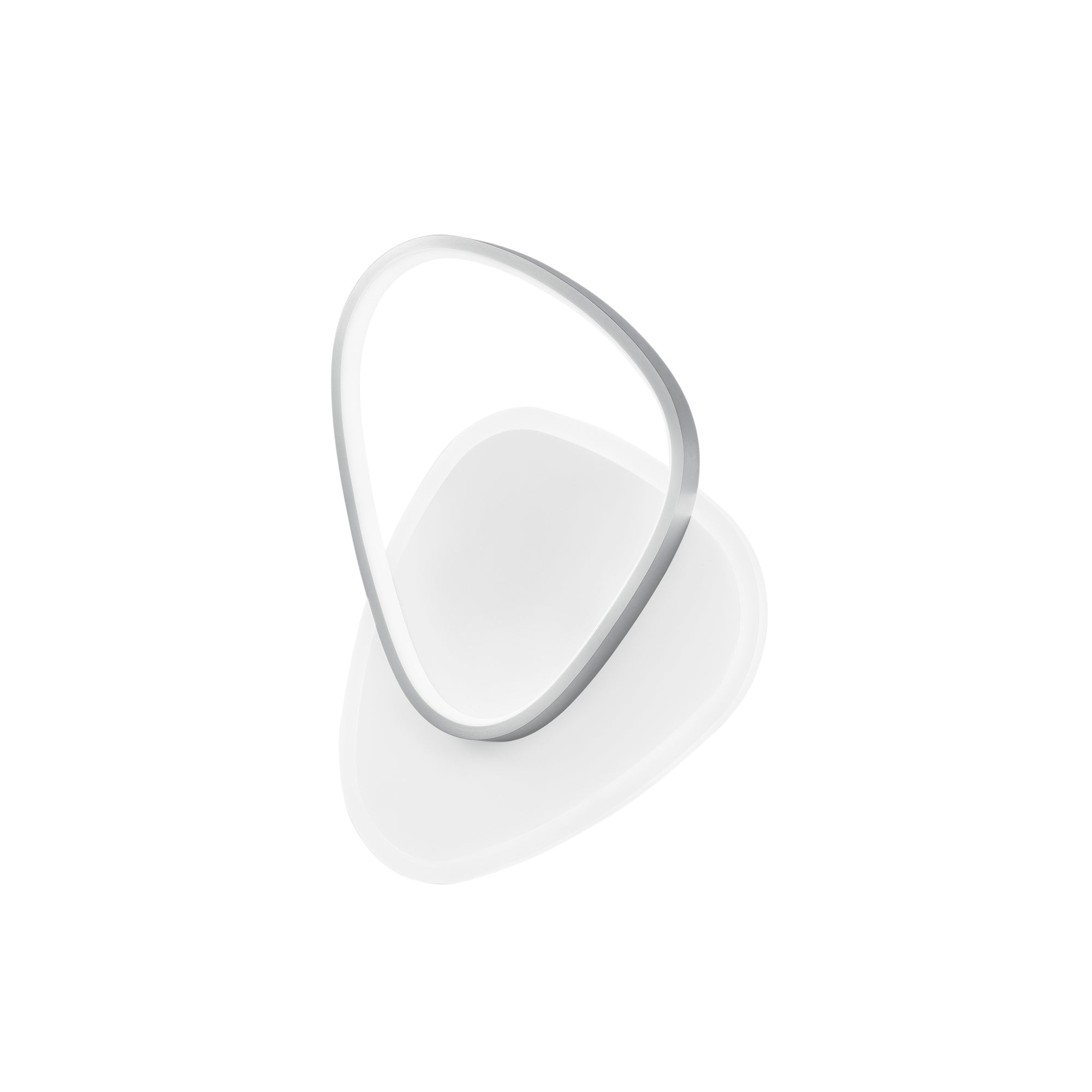 AYRTON round LED ceiling light in white and nickel aluminium, CCT - Luce Ambiente e Design