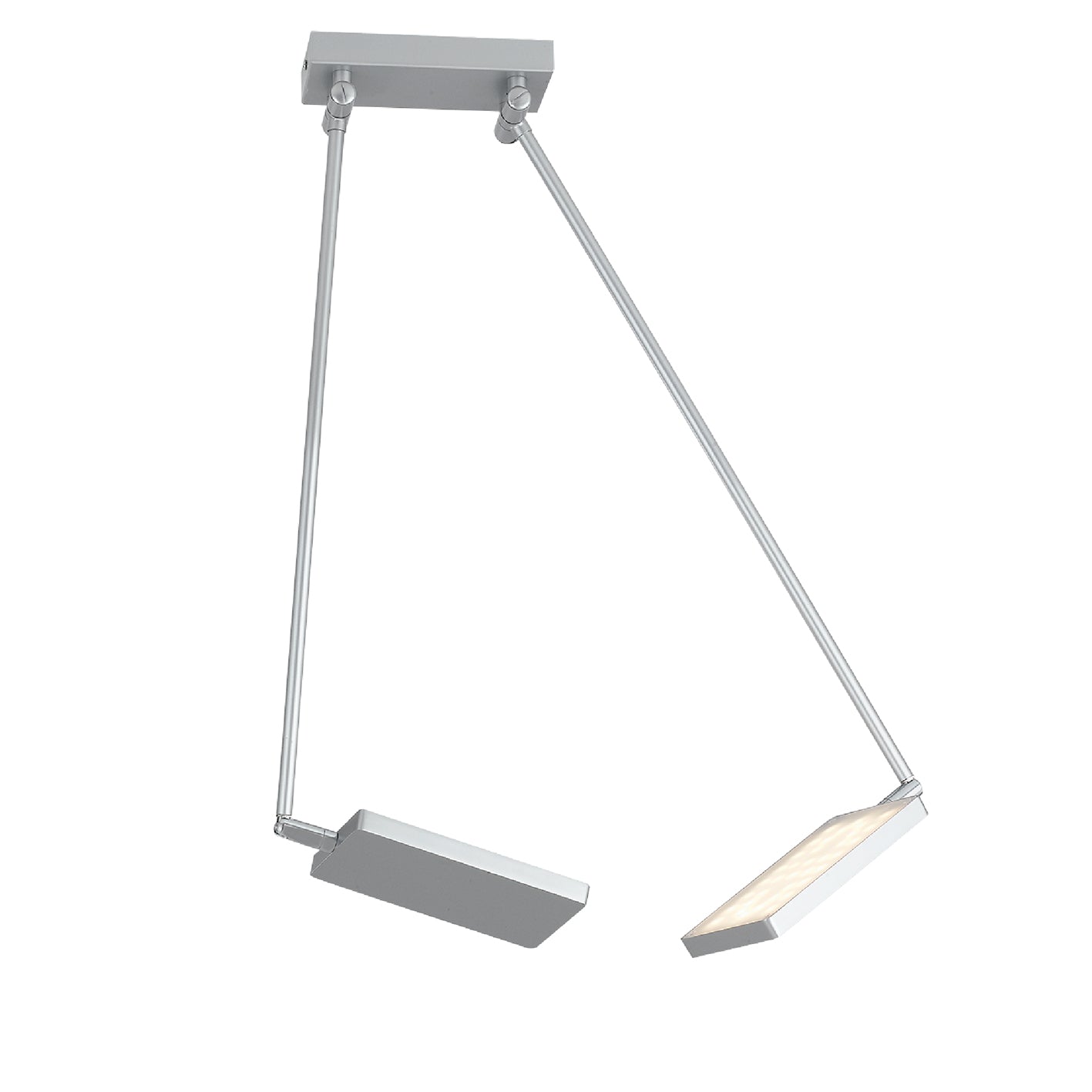 BOOK LED ceiling light in grey aluminium with 2 adjustable diffusers - Luce Ambiente e Design