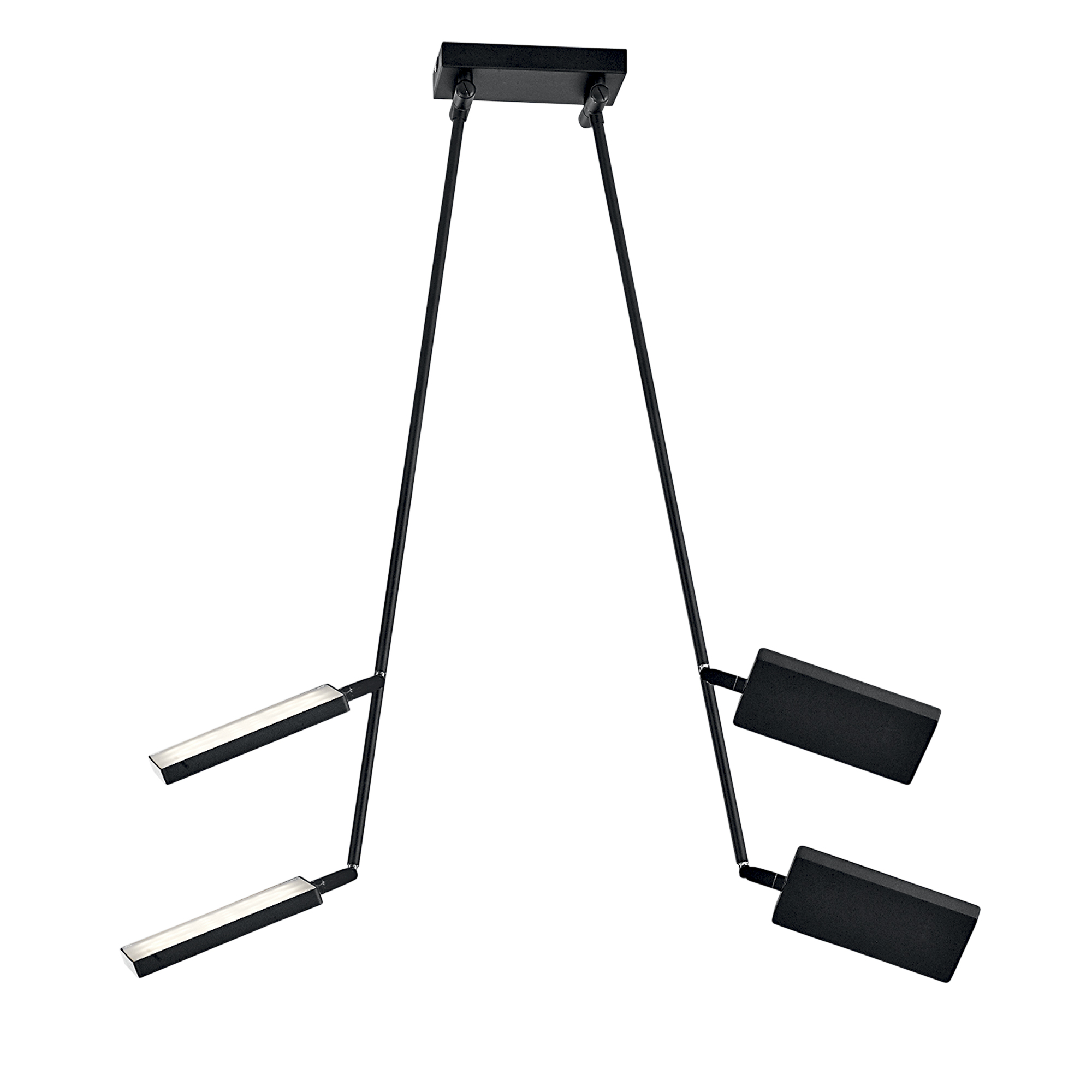BOOK LED ceiling light in black aluminium with 2 adjustable diffusers - Luce Ambiente e Design