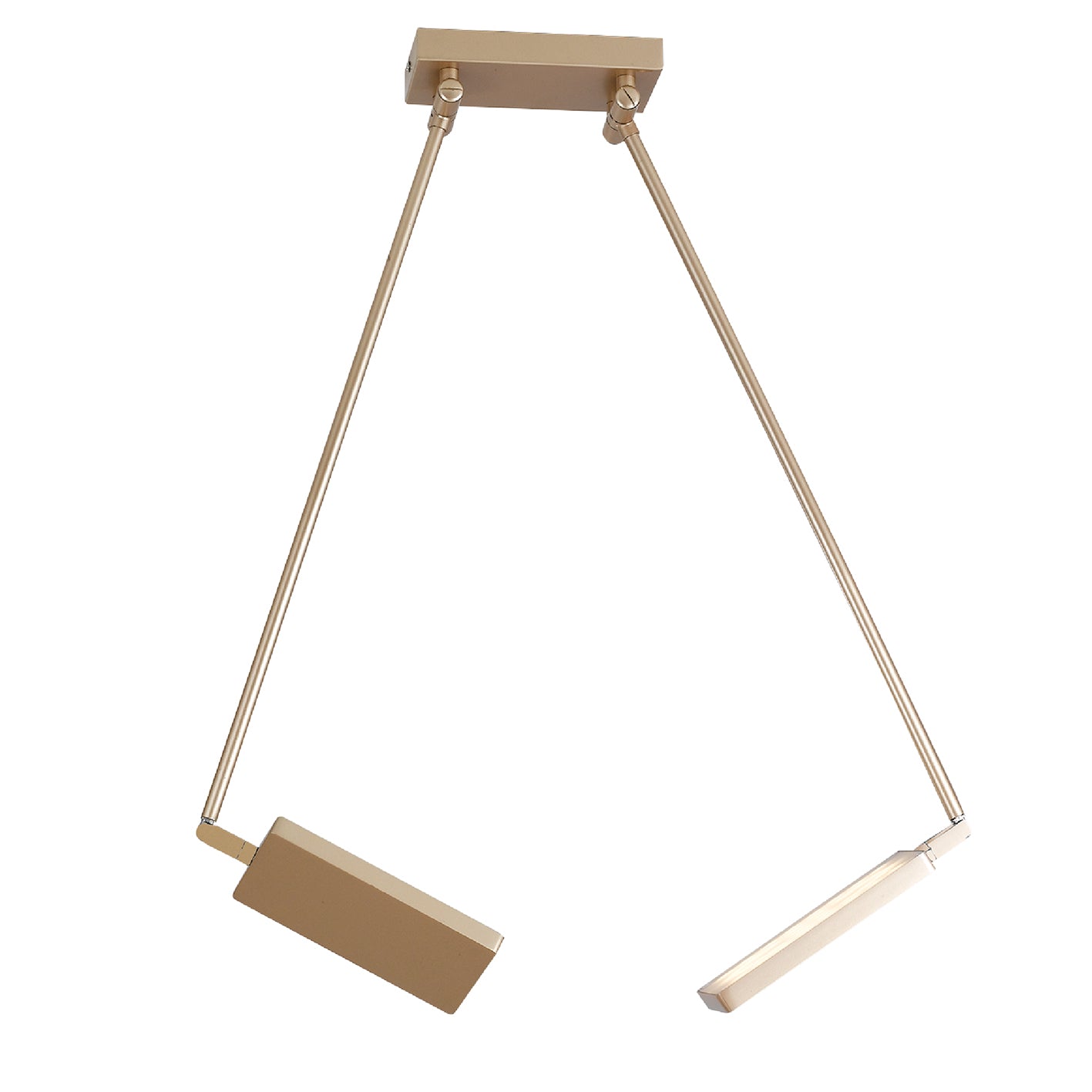 BOOK LED ceiling light in gold aluminium with 2 adjustable diffusers - Luce Ambiente e Design