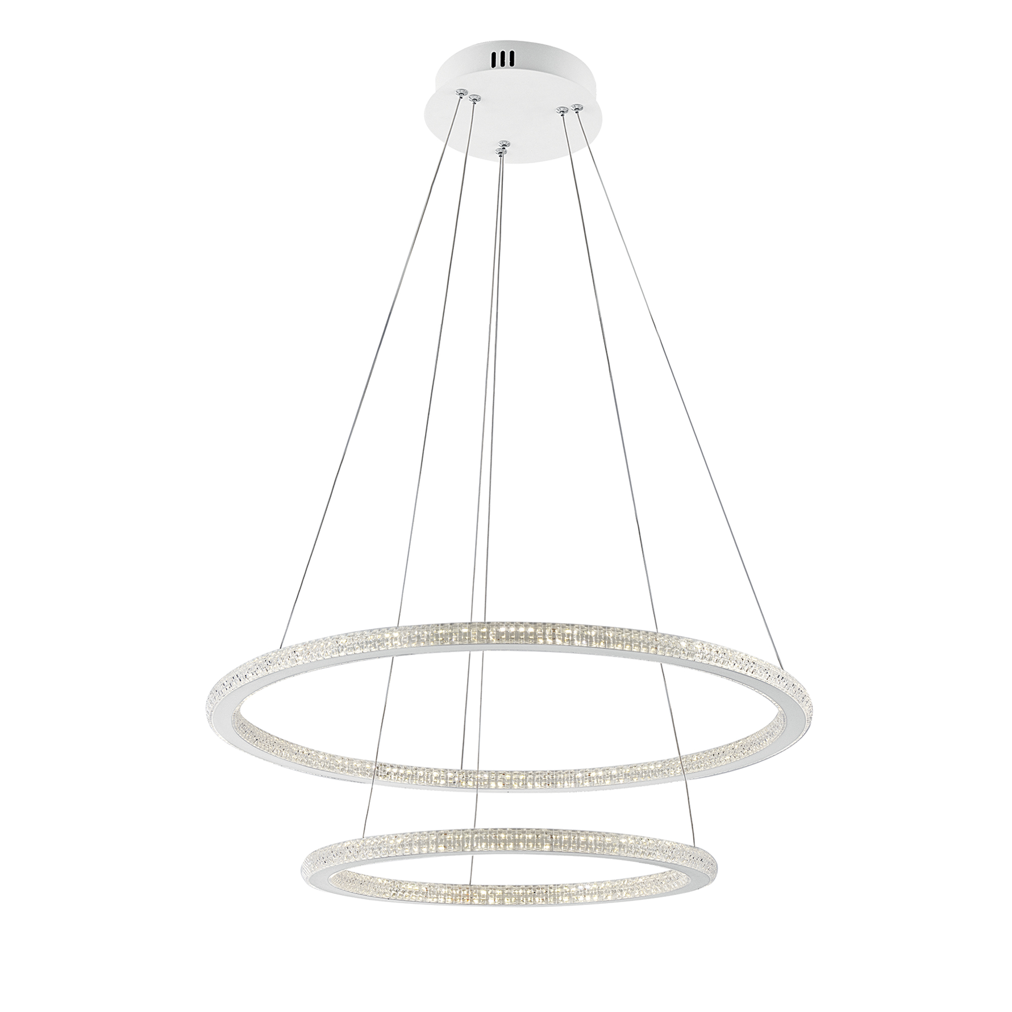 LED BRYANT pendant with two diamond diffusers 50W 3000K warm light - Luce Ambiente e Design