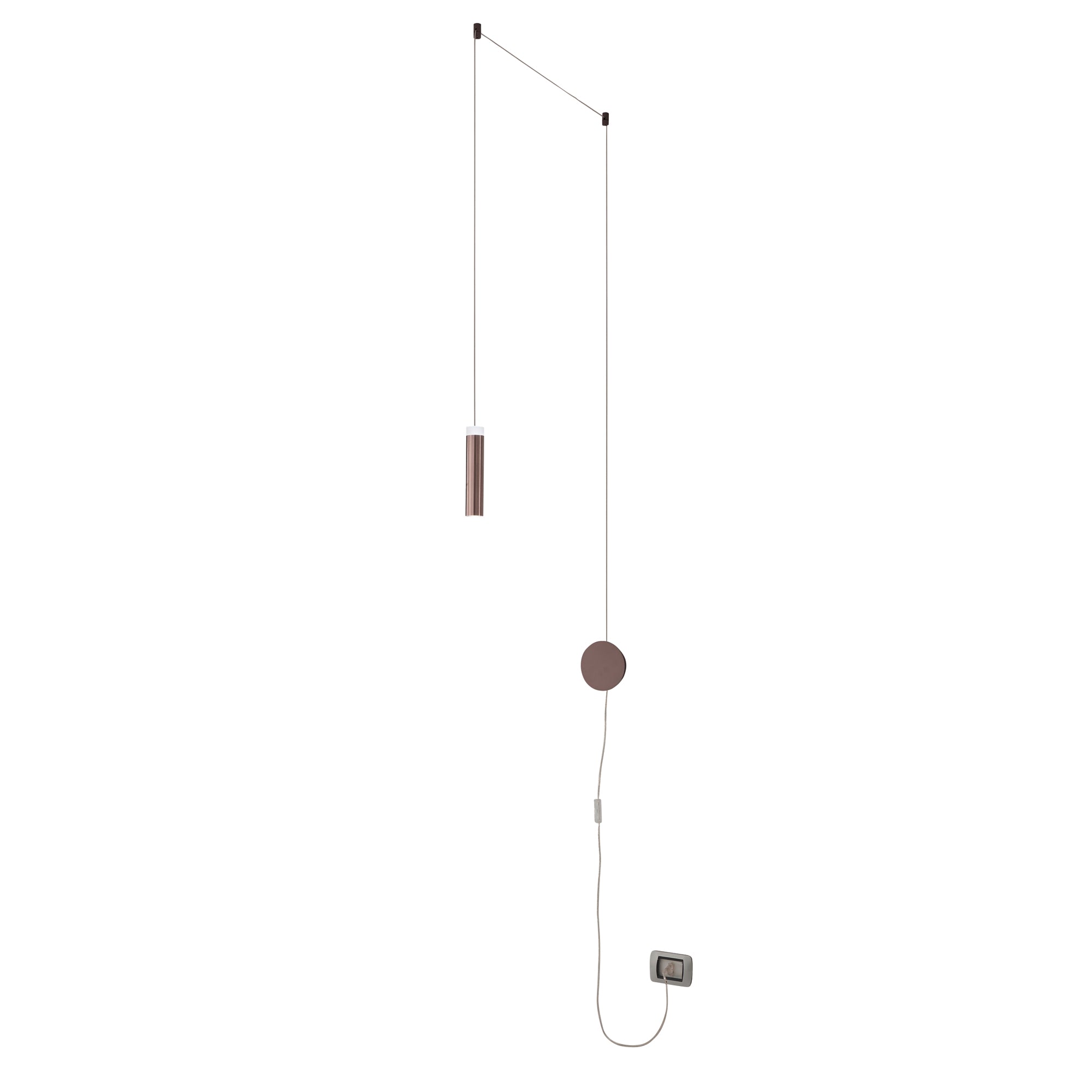 LED CANDLE wall light in bronze aluminium with adjustable cable and plug, up-and-down light - Luce Ambiente e Design