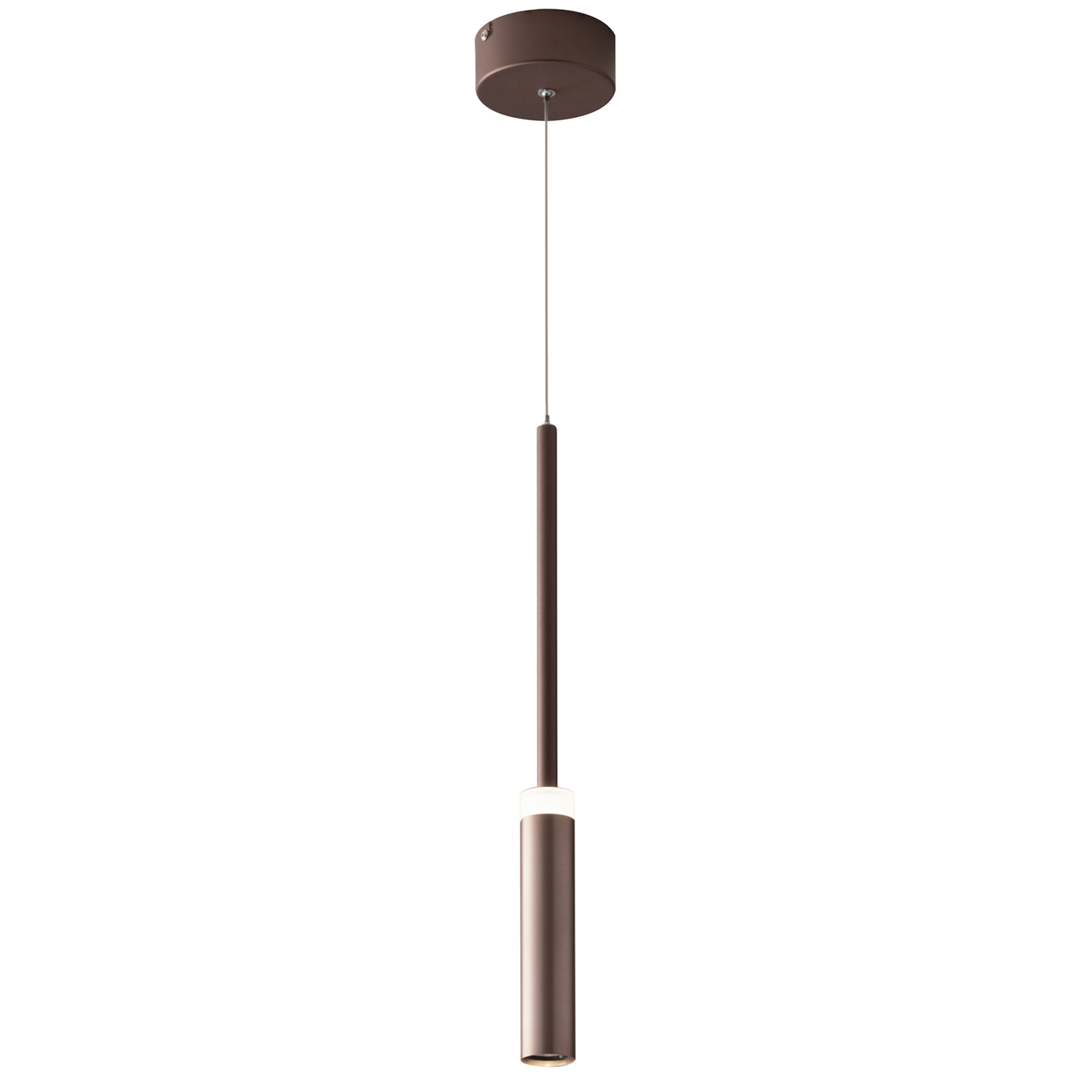 LED CANDLE pendant in bronze aluminium single dual-emission light - Luce Ambiente e Design