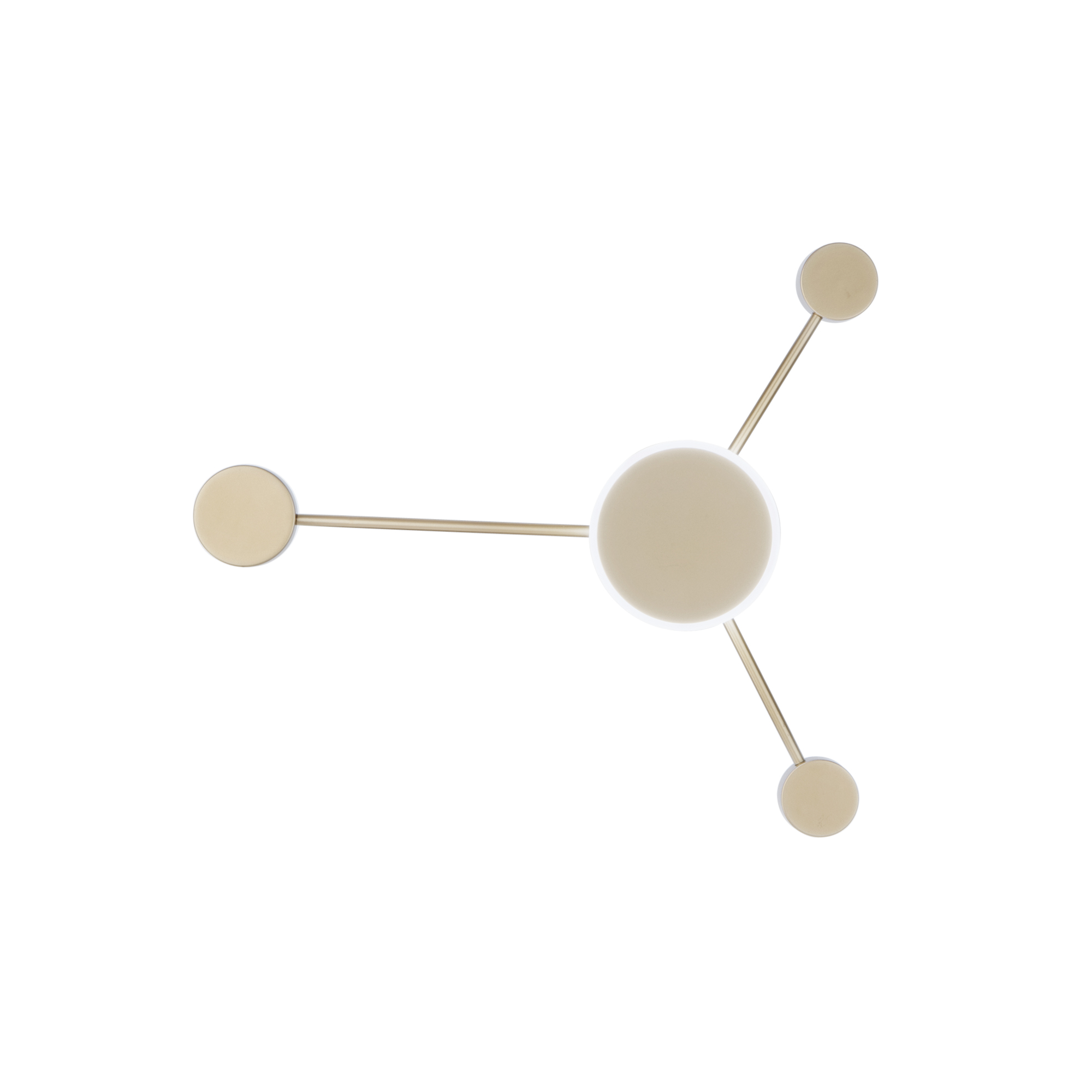 ETERE LED ceiling light in gold aluminium with 3 light points, CCT - Luce Ambiente e Design