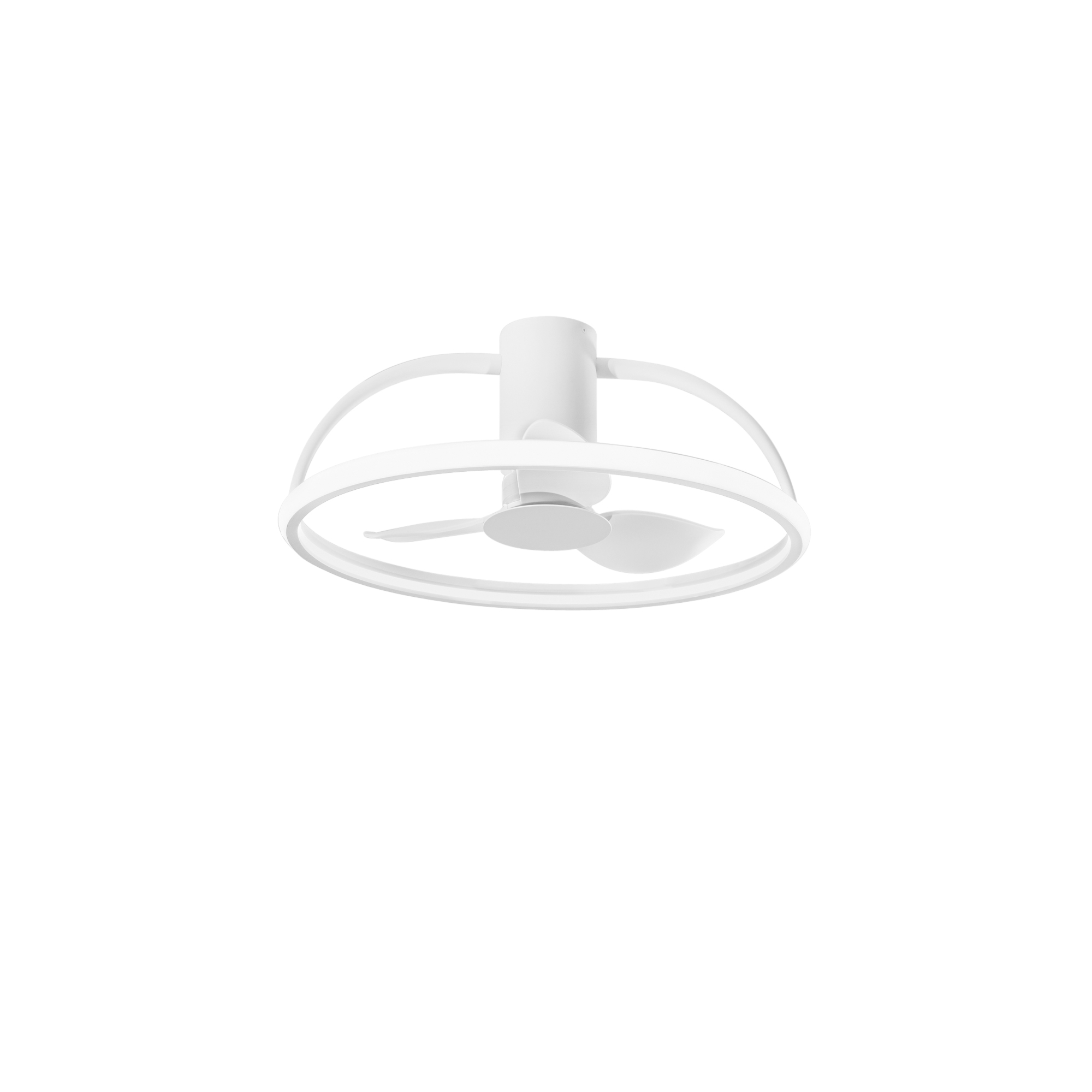HADLEY white LED ceiling light with fan, switch CCT and remote control - Intec