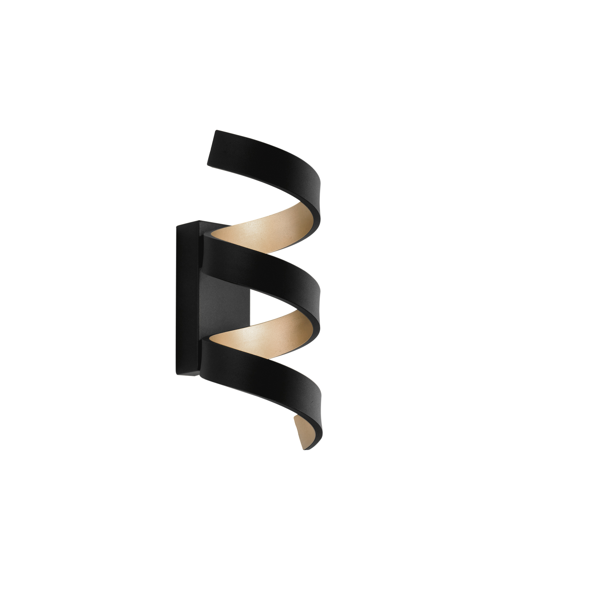 LED HELIX wall light in black and gold aluminium 3000K warm light - Luce Ambiente e Design