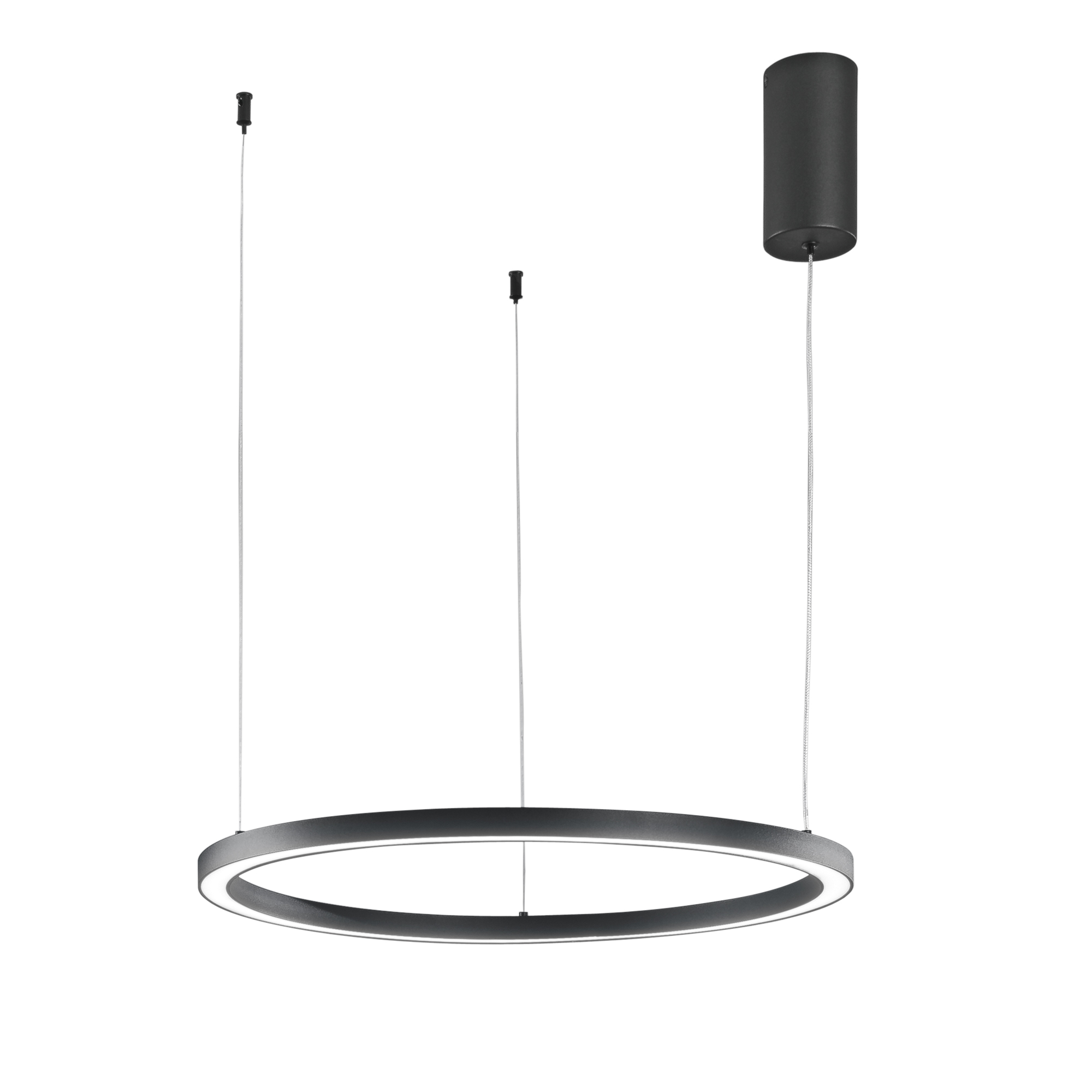 LED HOOP pendant in black aluminium Ø60 cm, CCT - Luce Ambiente e Design