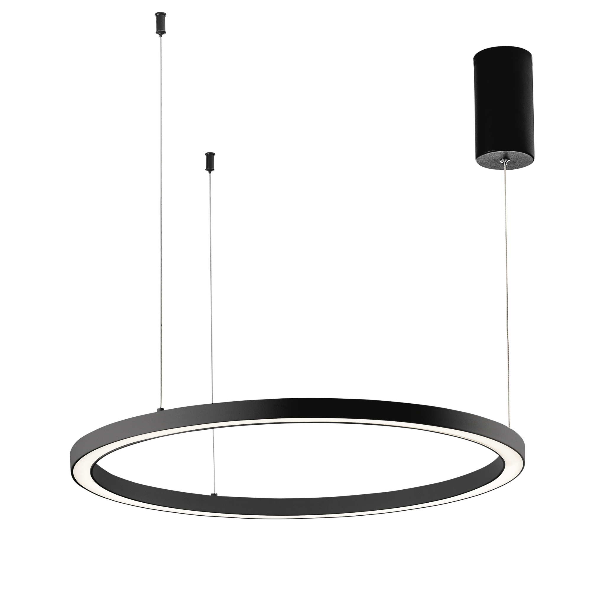 LED HOOP pendant in black aluminium Ø80 cm, CCT - Luce Ambiente e Design