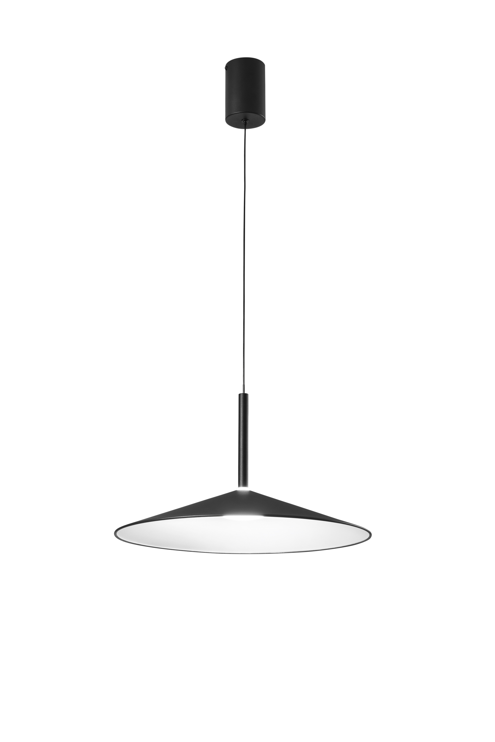 KHAN pendant light in black metal with white interior, CCT - Luce Ambiente e Design
