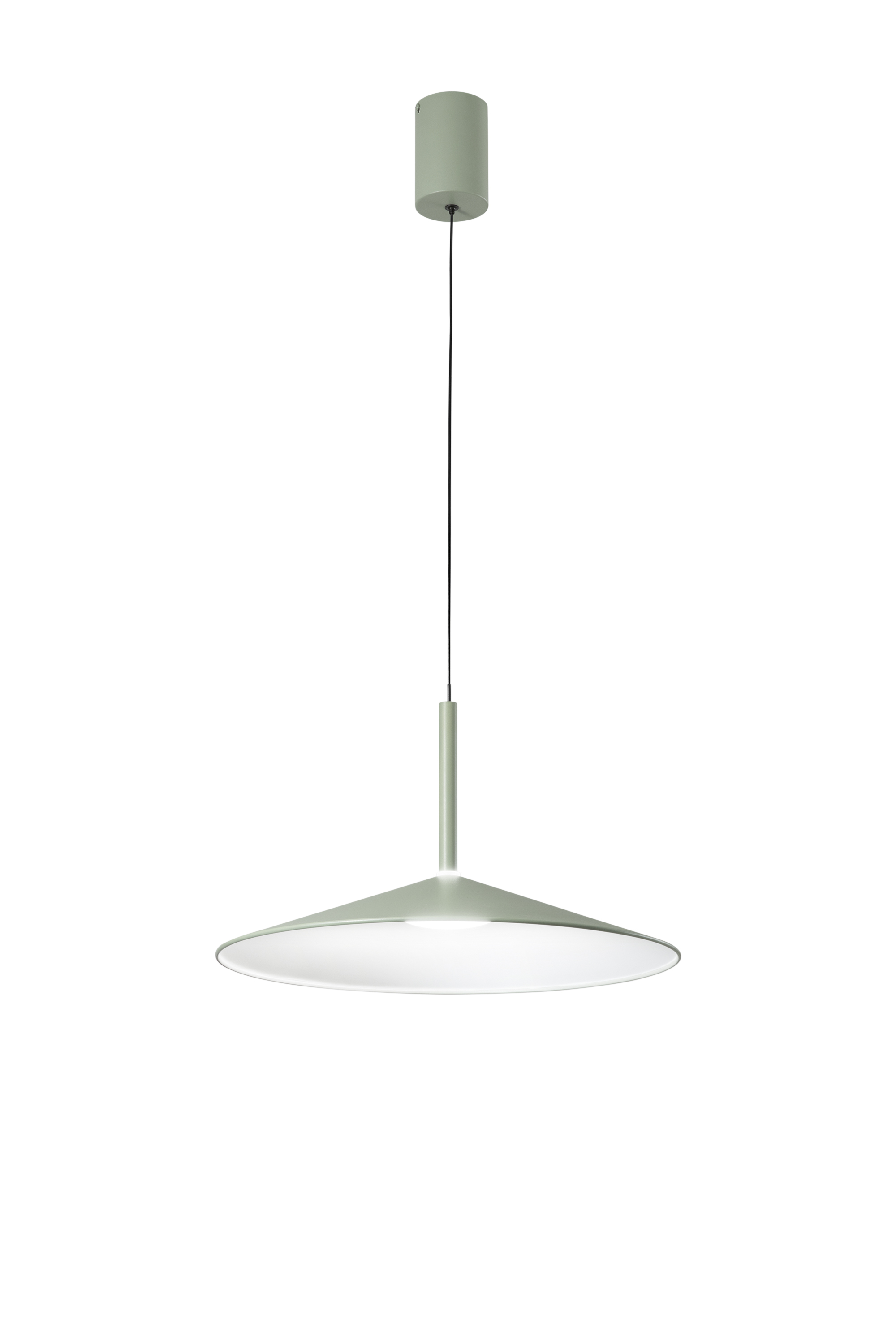 KHAN pendant light in green metal with white interior, CCT - Luce Ambiente e Design