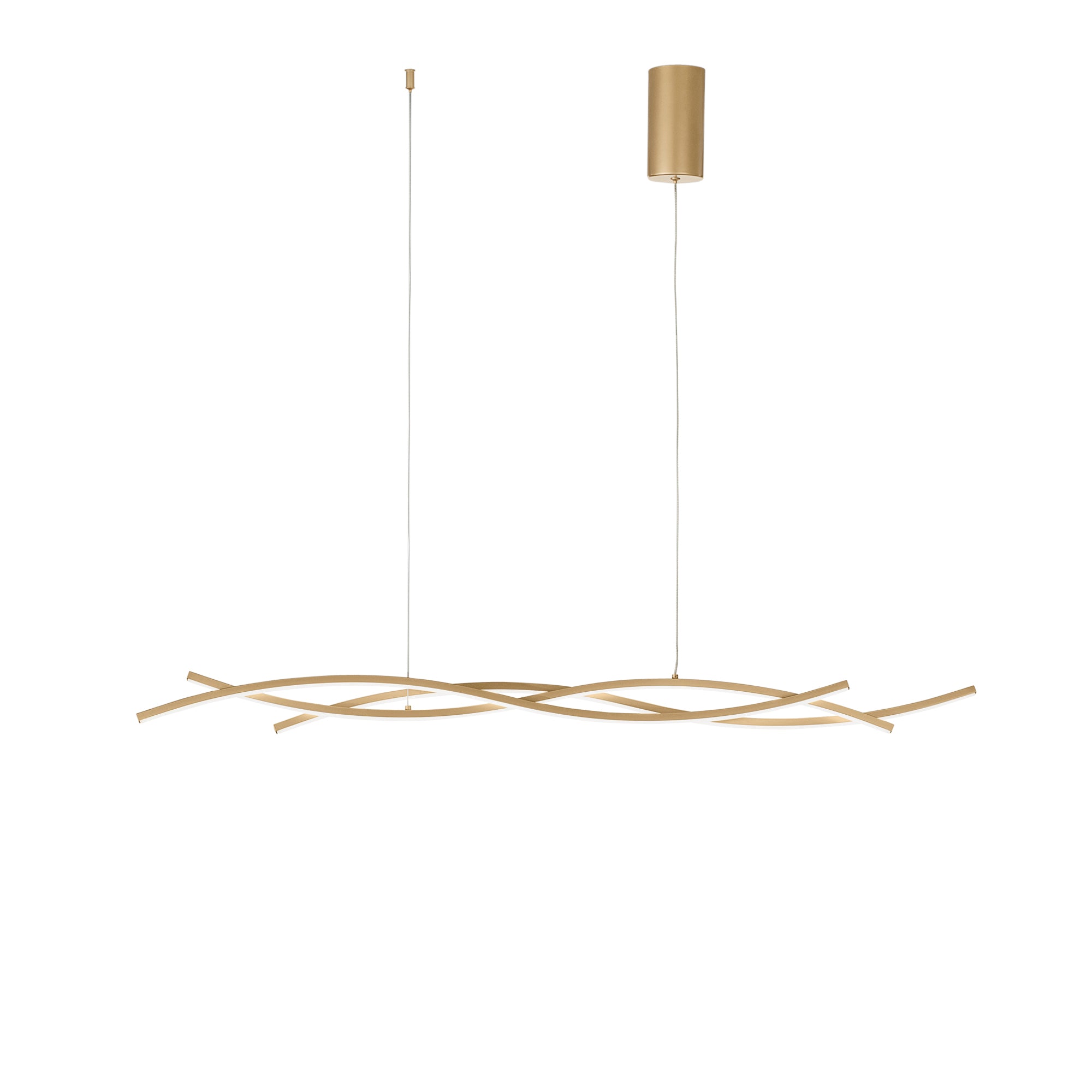 LED KINETIC pendant in gold aluminium, CCT - Luce Ambiente e Design