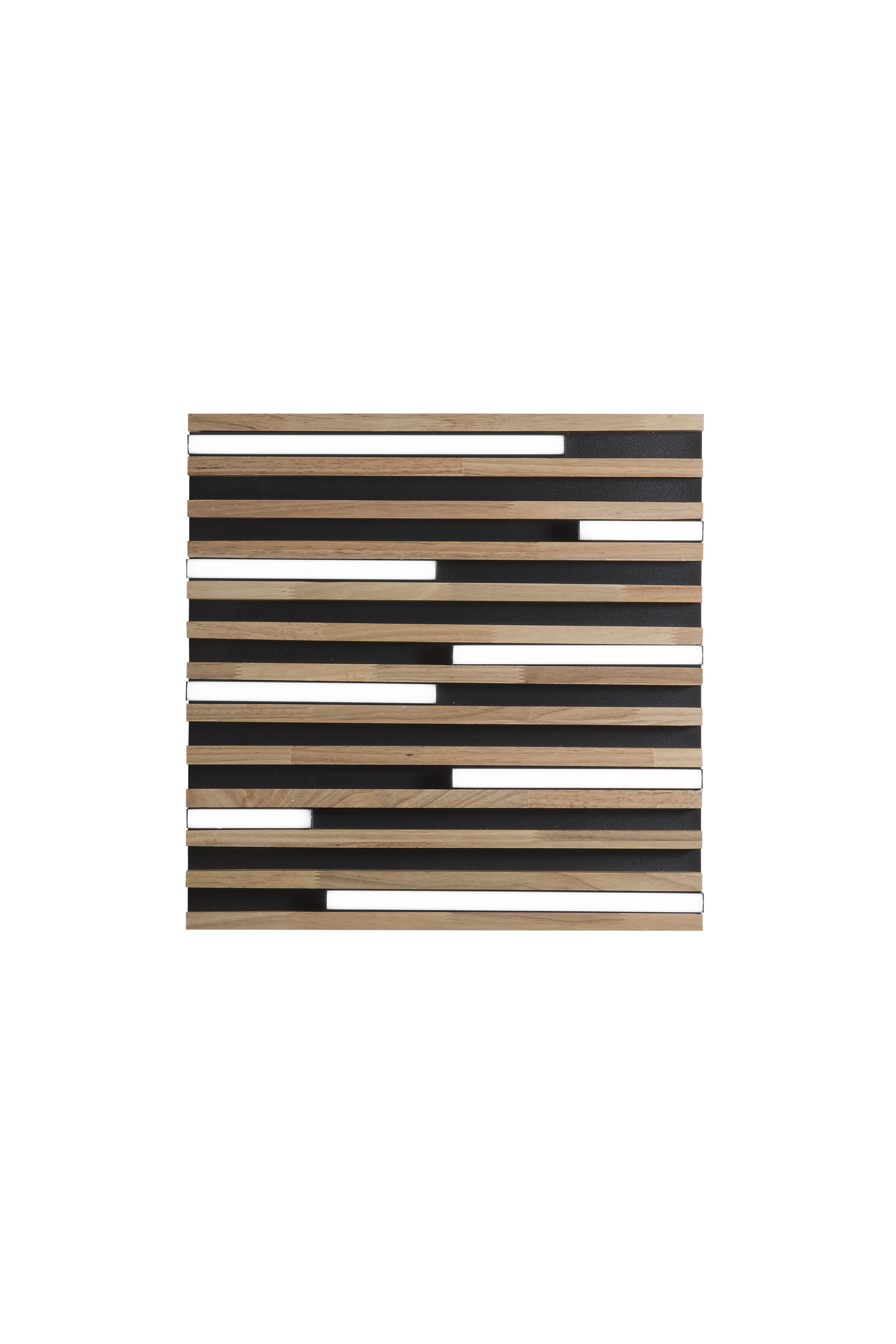 KUMA square LED ceiling light in oak wood on black metal, CCT, 41 cm - Luce Ambiente e Design