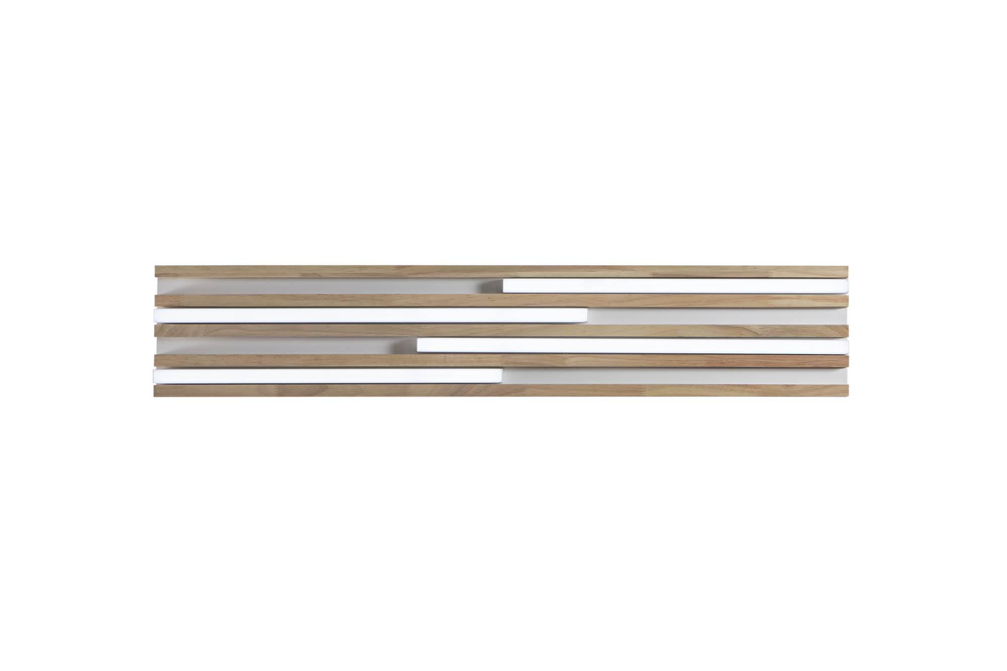 KUMA rectangular LED ceiling light in wood on white metal, CCT, h 80 x 15 cm - Luce Ambiente e Design