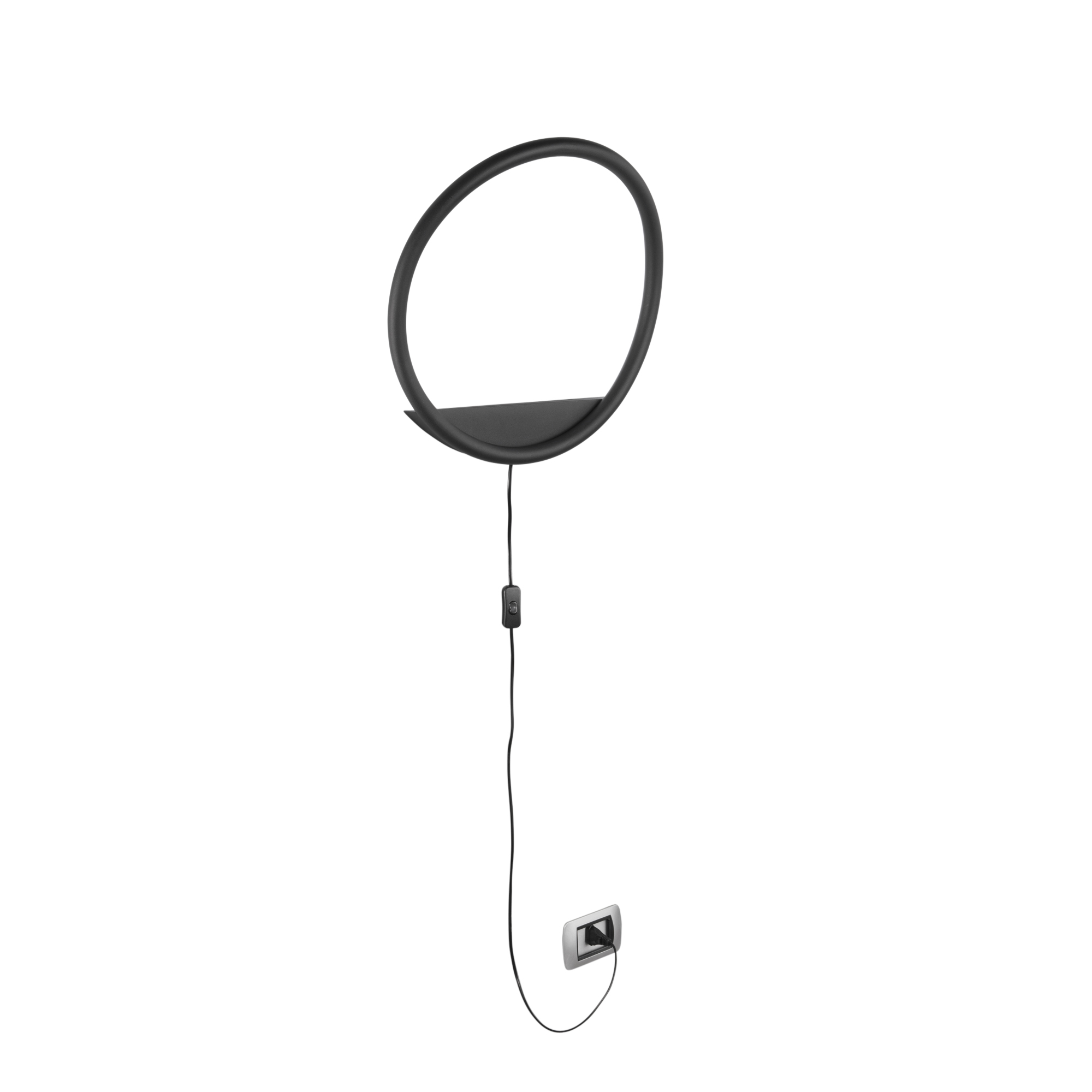 LED LINGER wall light in black metal, CCT, Ø 35 cm - Luce Ambiente e Design