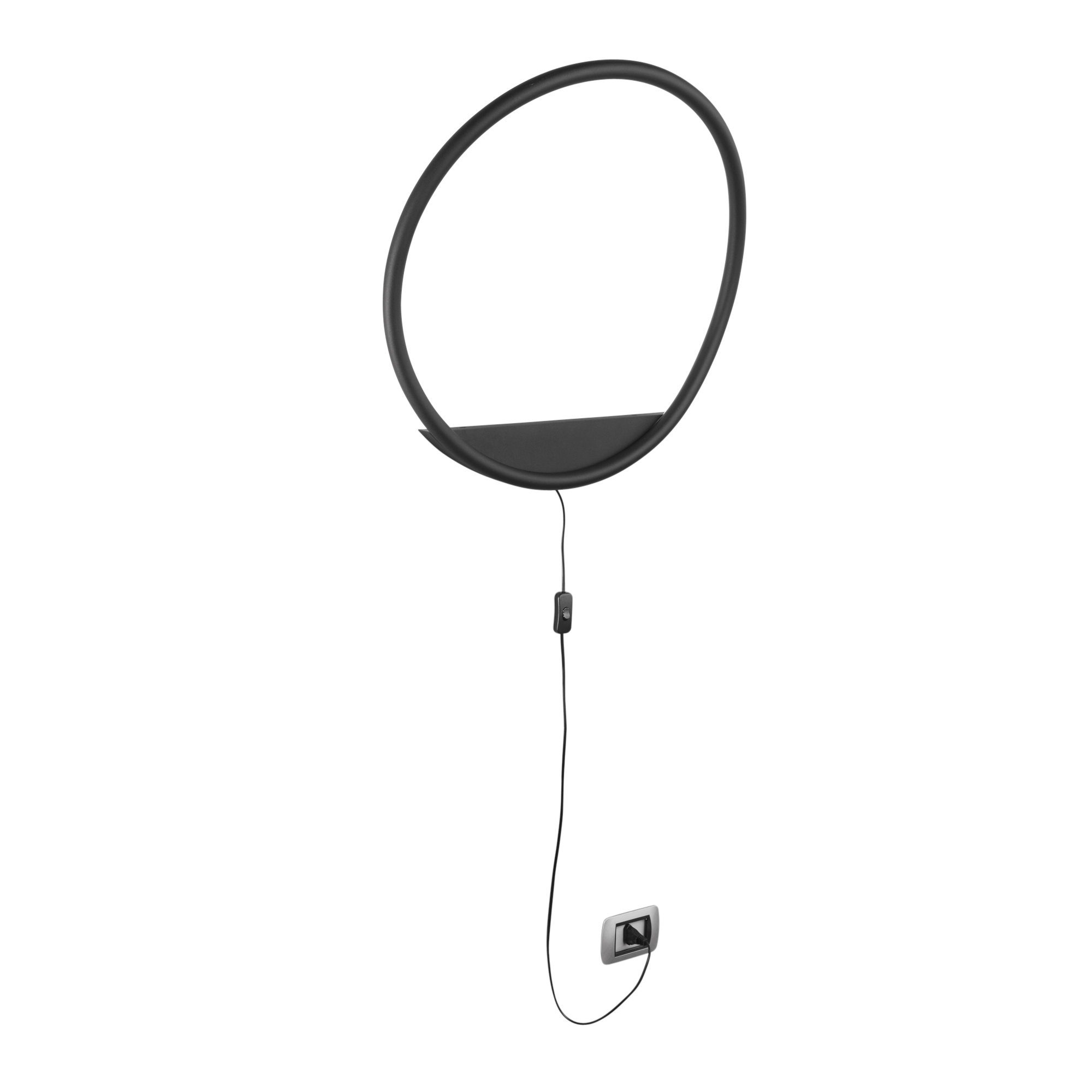 LED LINGER wall light in black metal, CCT, Ø 60 cm - Luce Ambiente e Design