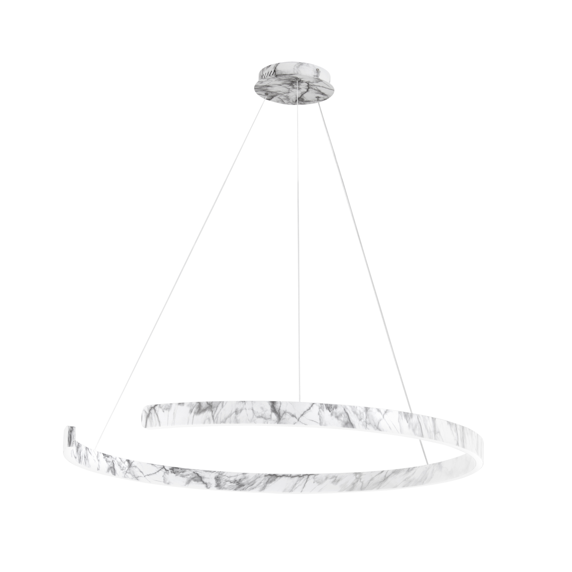 LED NAVEL semicircular pendant in marble-effect metal with CCT 100 cm - Luce Ambiente e Design