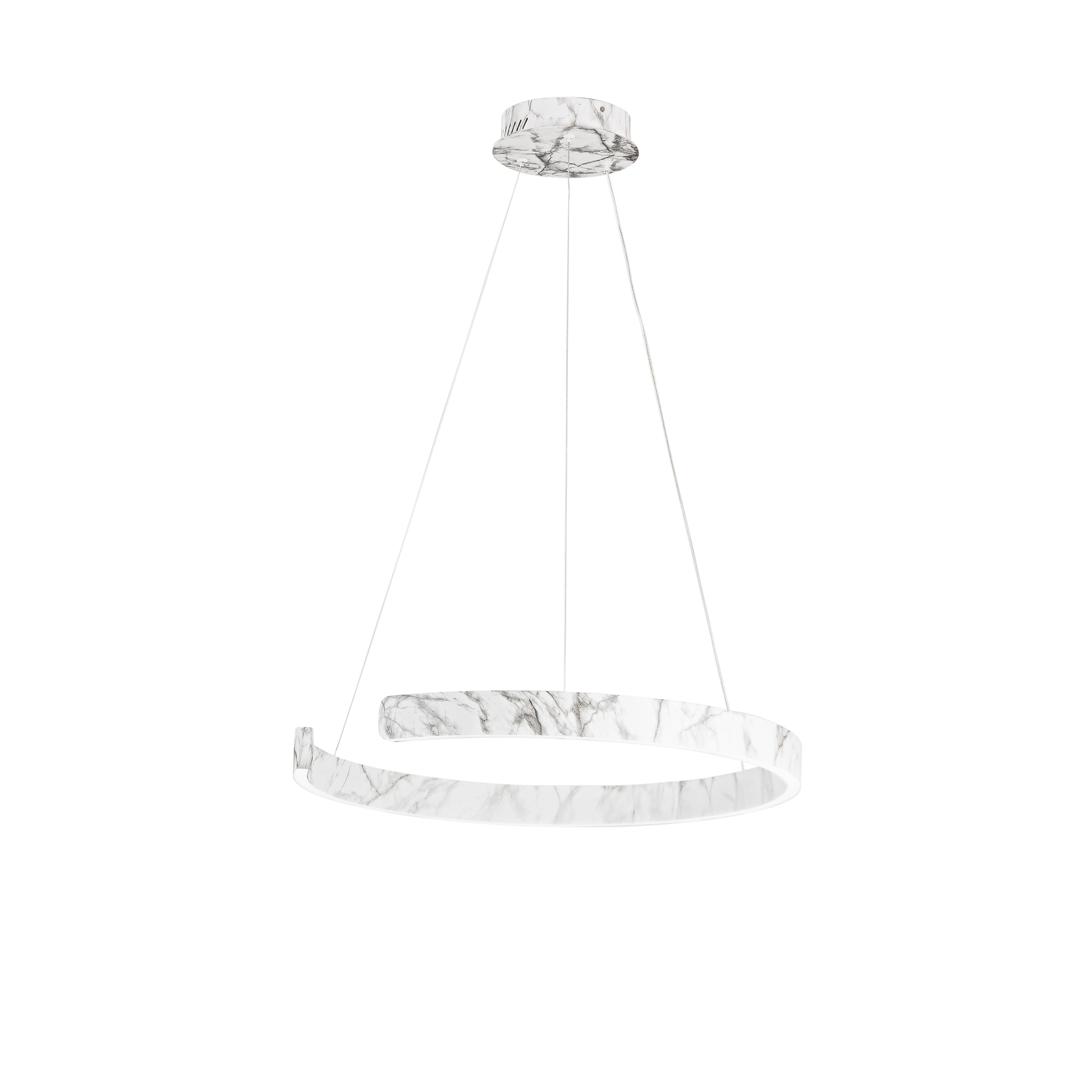 LED NAVEL semicircular pendant in marble-effect metal with CCT 60 cm - Luce Ambiente e Design