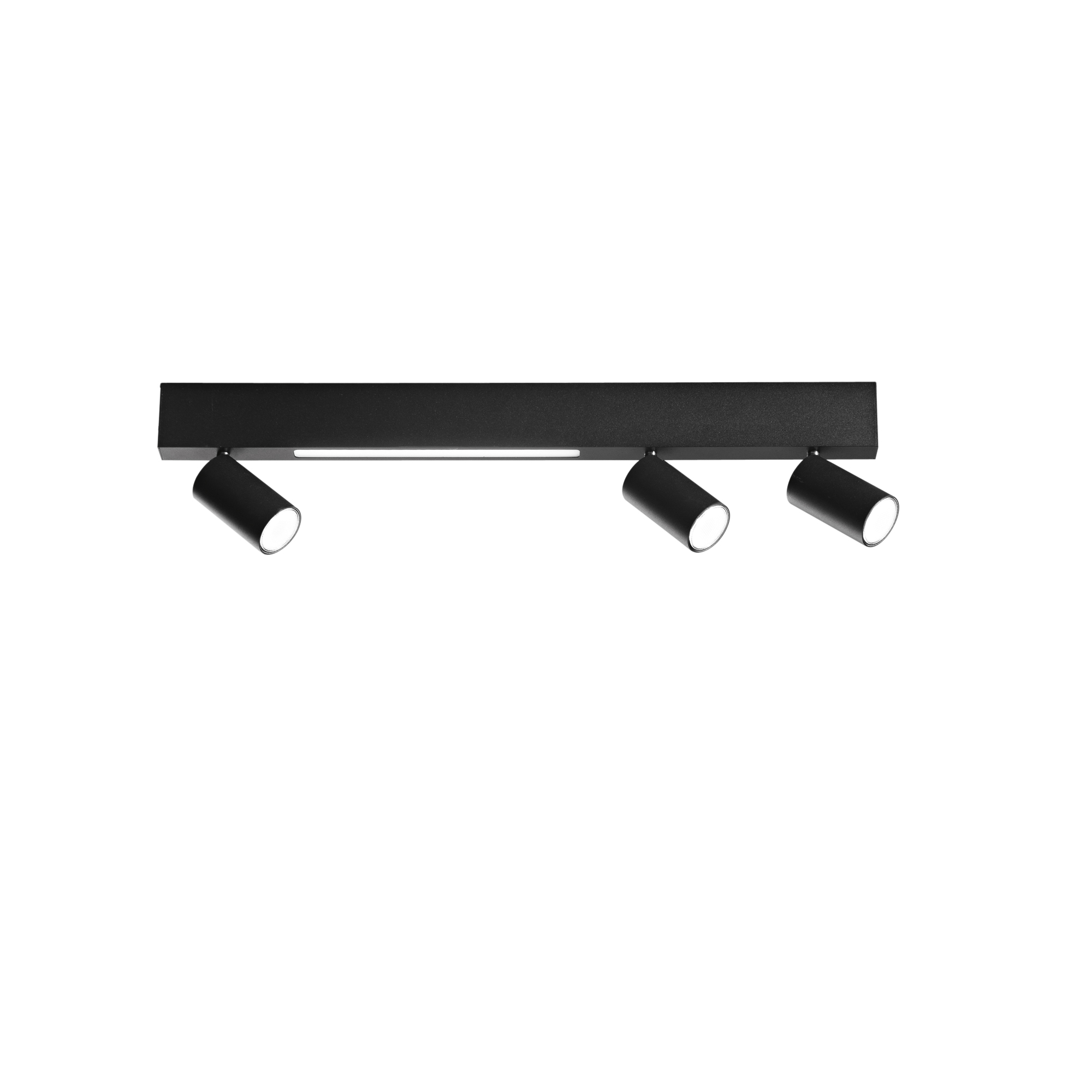 LED ORIENTED wall light in black metal with 3 spotlights and 1 LED strip, CCT, 70 cm - Luce Ambiente e Design