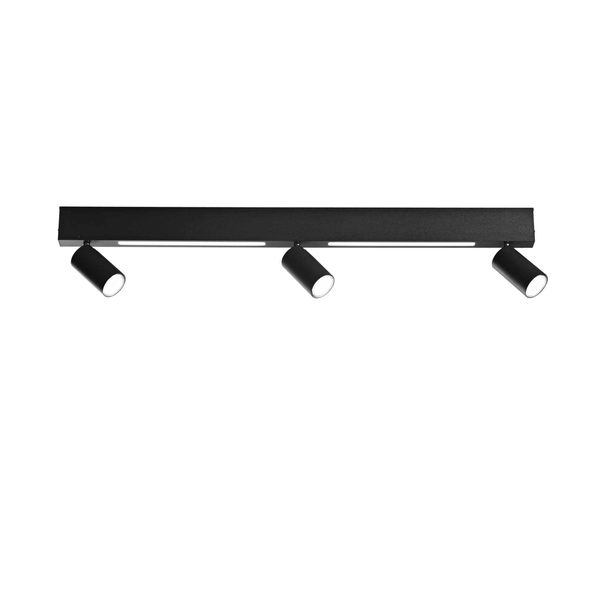 LED ORIENTED wall light in black metal with 3 spotlights and 2 LED strips, CCT, 90 cm - Luce Ambiente e Design