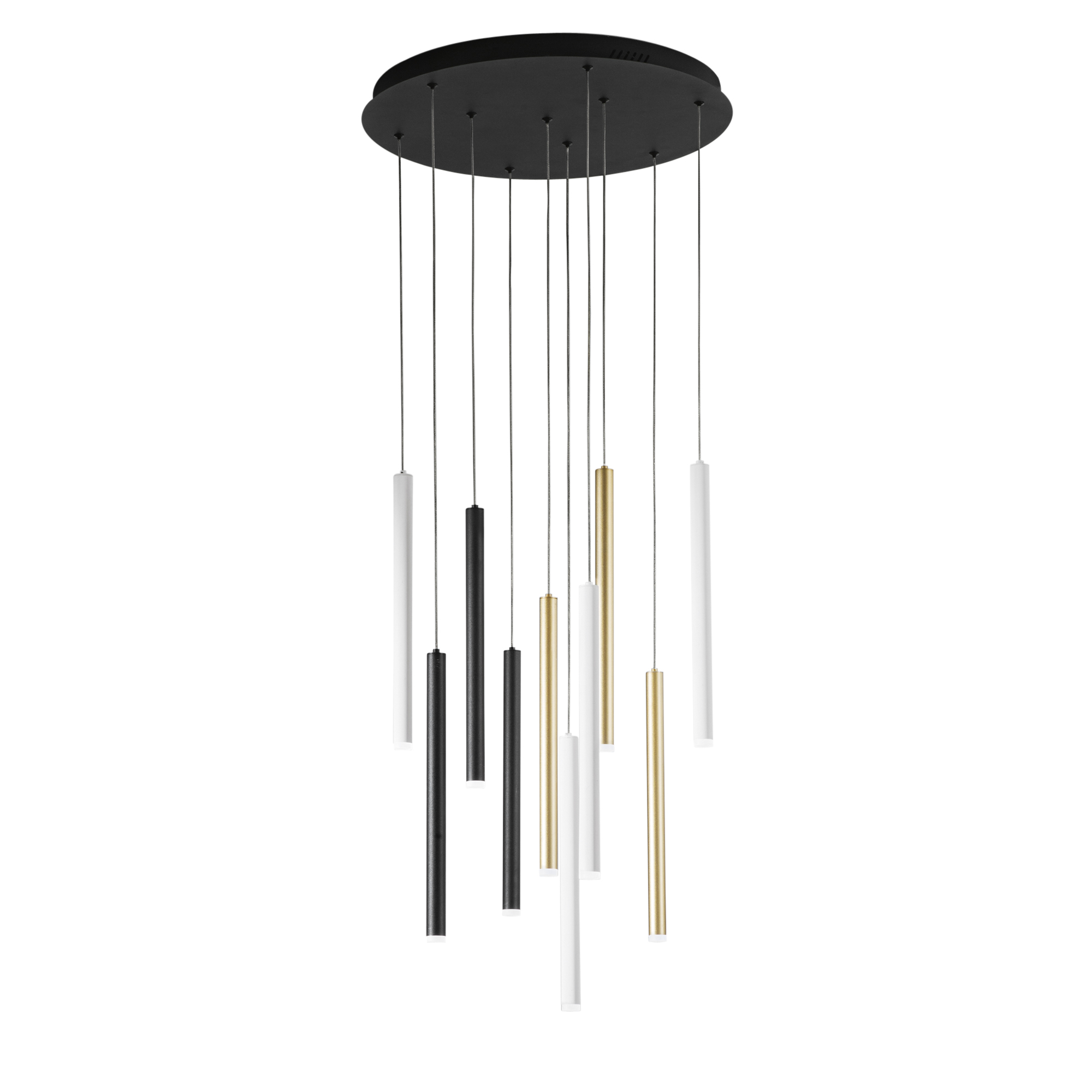 LED PYPE pendant with 10 multicolour pendants, CCT - Luce Ambiente e Design