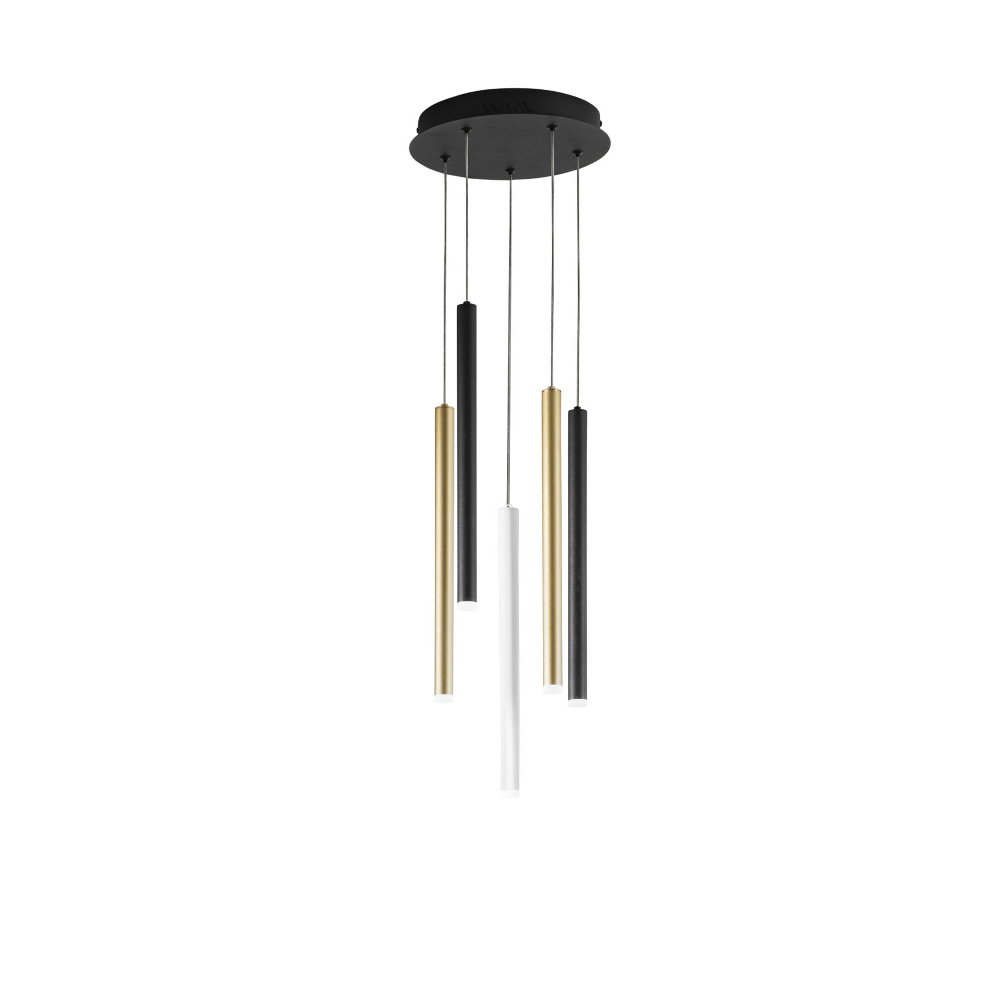 LED PYPE pendant with 5 multicolour pendants, CCT - Luce Ambiente e Design