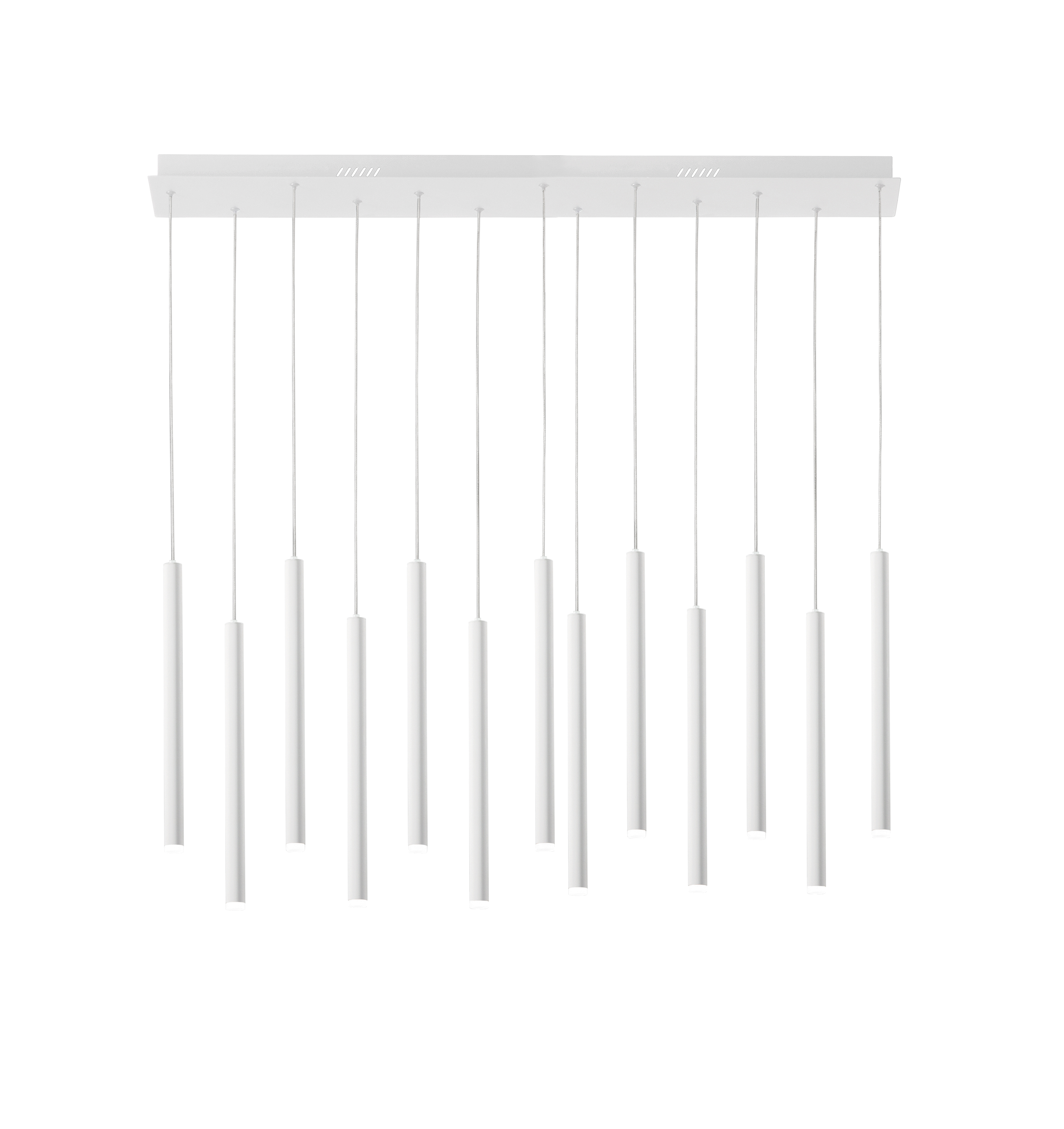 LED PYPE pendant with 13 pendants in white metal, CCT - Luce Ambiente e Design