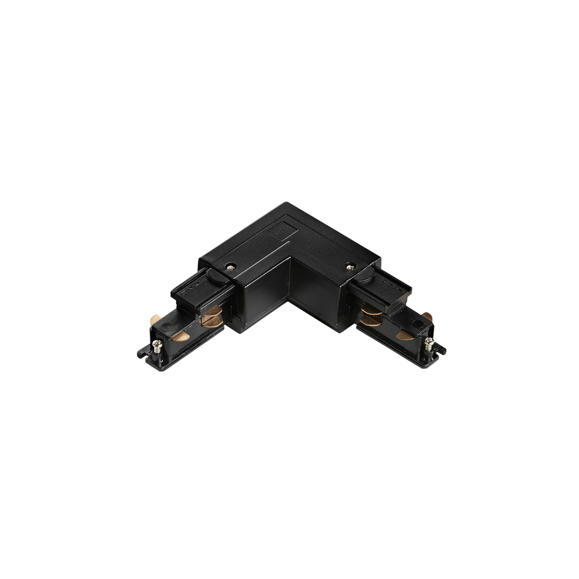 Left angle connector for black RAIL track - Intec