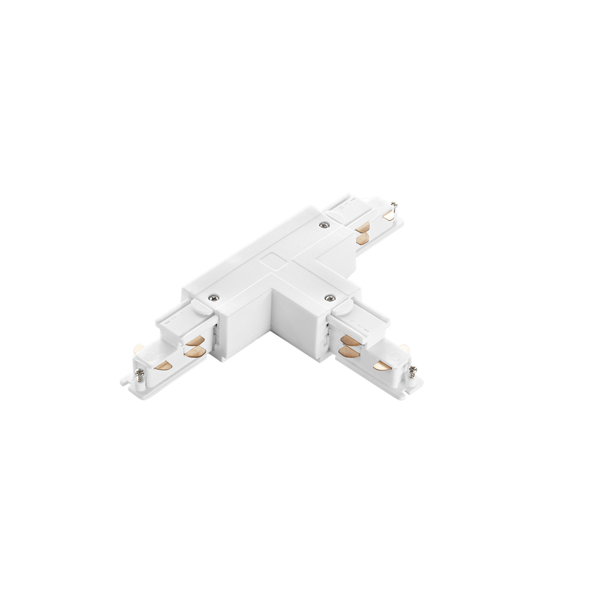 Left T connector for white 6-wire RAIL DALI track - Intec