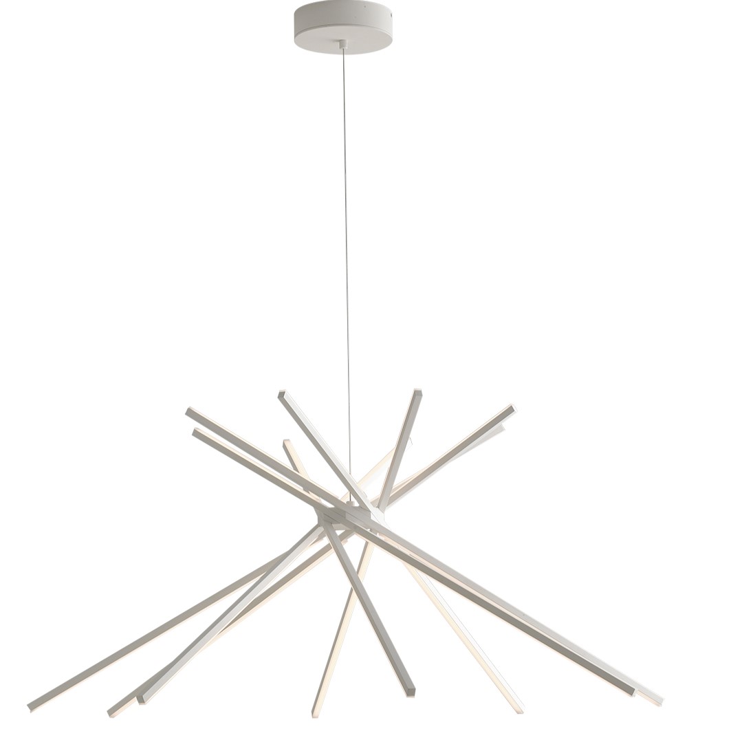 SHANGHAI pendant in white aluminium 4000K 8 lights - Luce Ambiente e Design