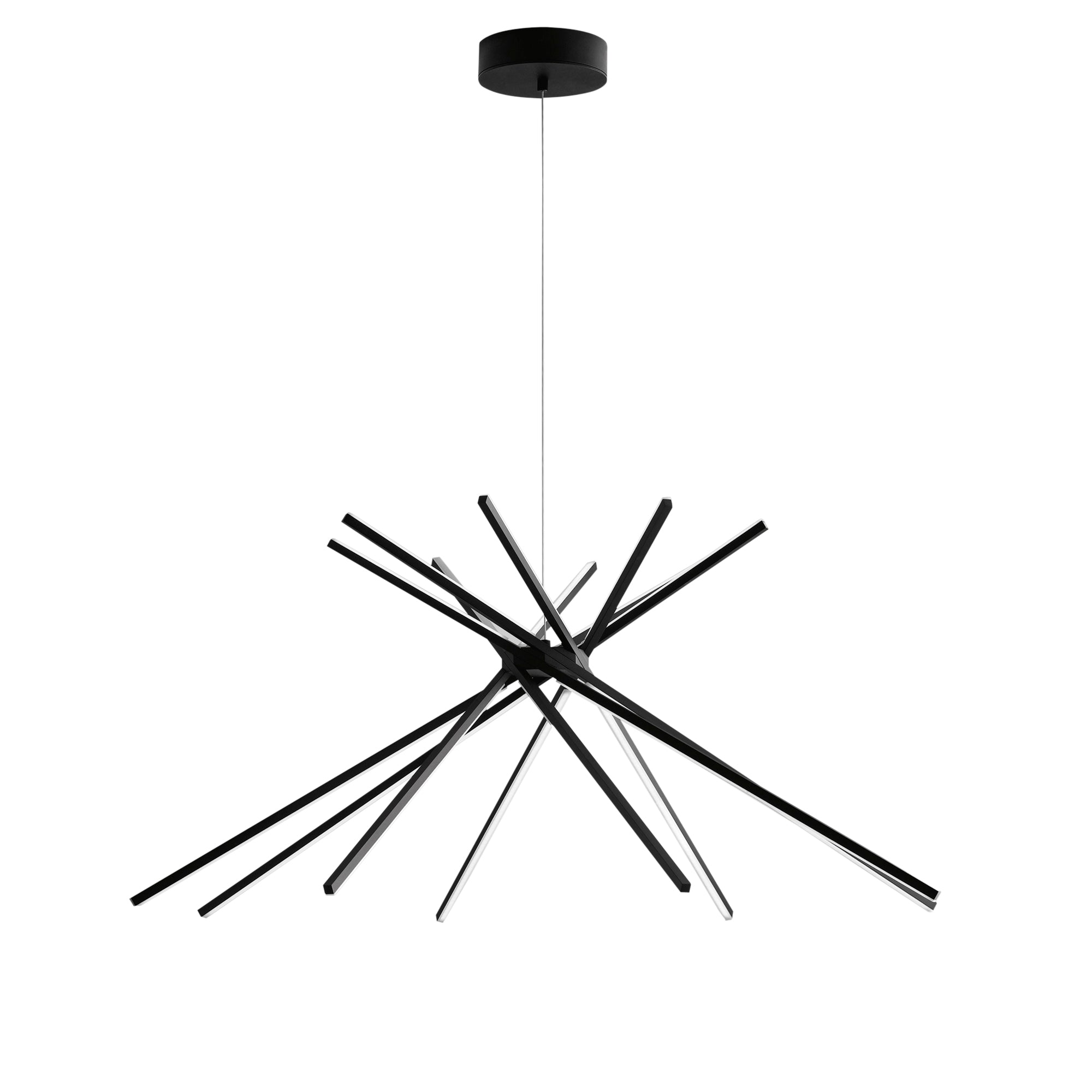 SHANGHAI pendant in black aluminium 4000K 8 lights - Luce Ambiente e Design