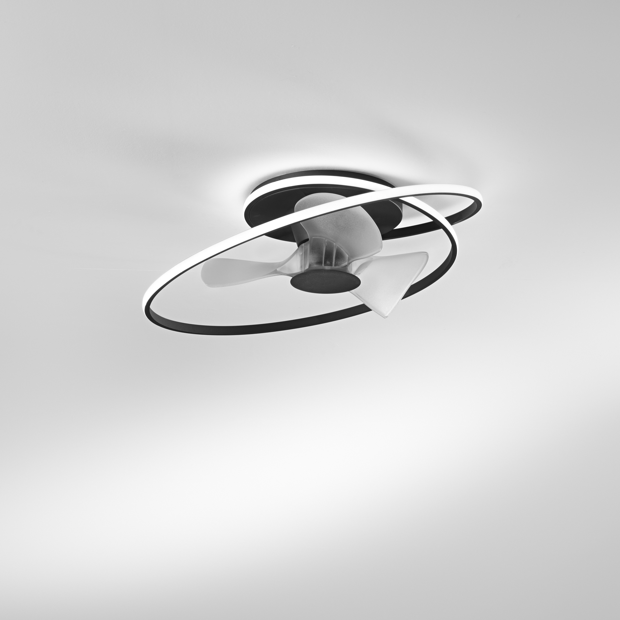 STORM LED ceiling light with fan CCT - Black - Intec
