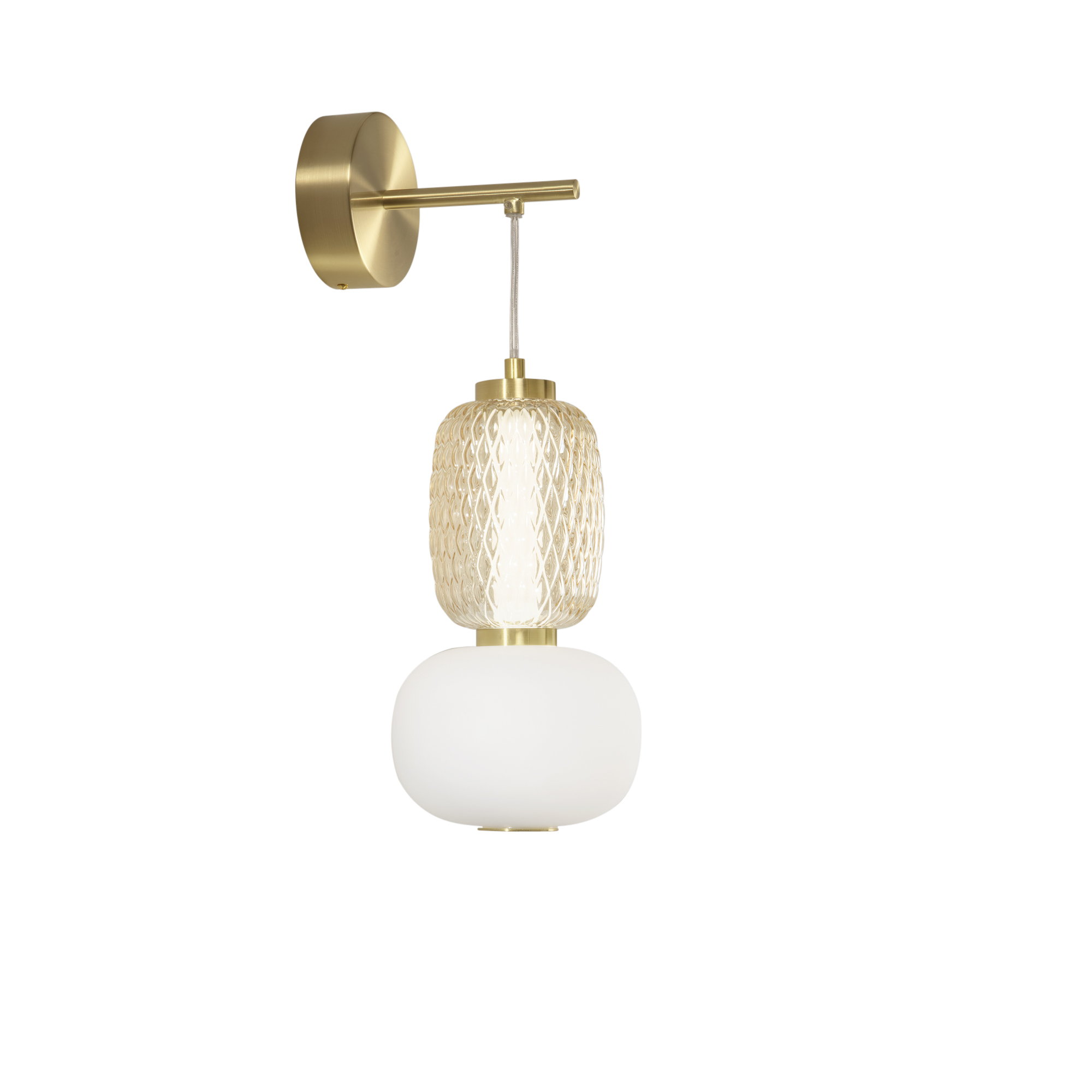 LED TOTEM wall light in gold metal with white and amber diffusers 3000K - Luce Ambiente e Design