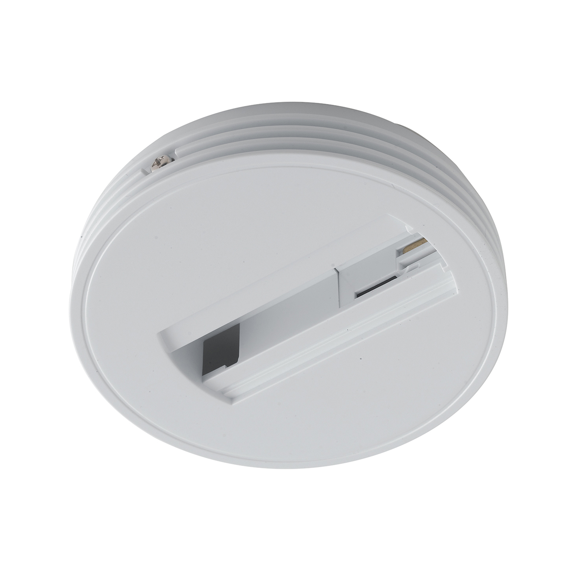 Round base for white three-phase spotlight adapter - Intec
