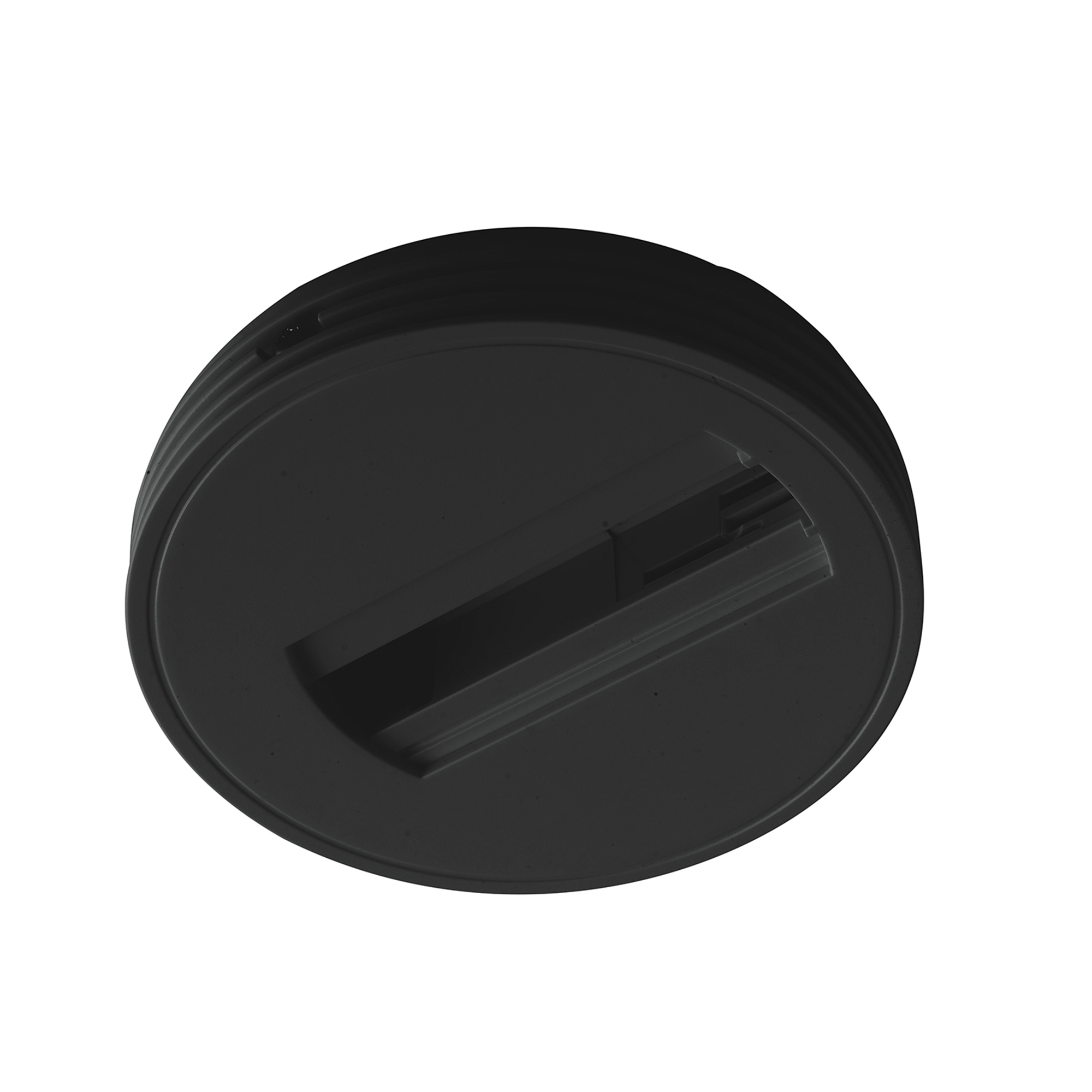 Round base for black three-phase spotlight adapter - Intec