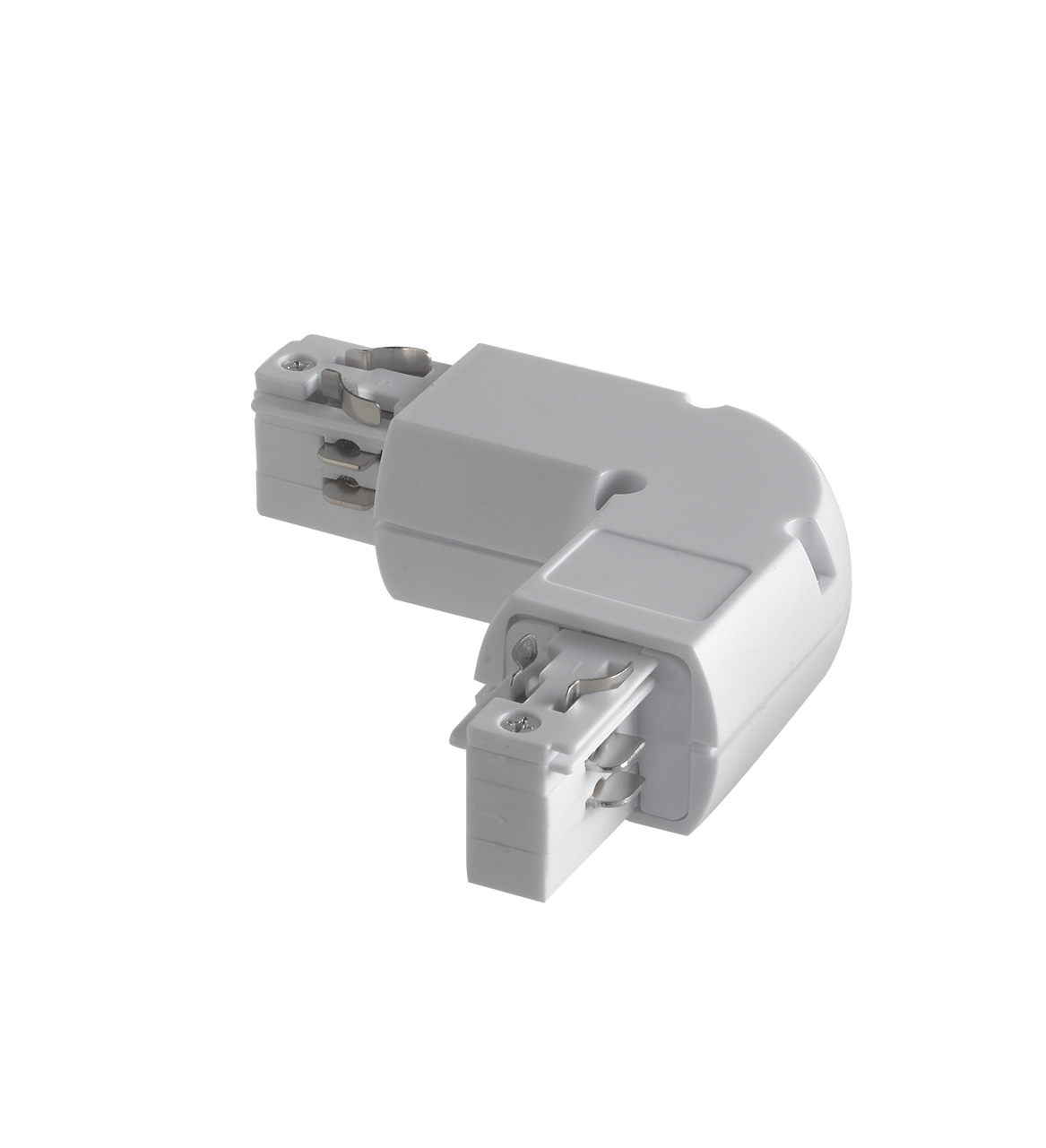 Left L track connector for white three-phase guide rails - Intec