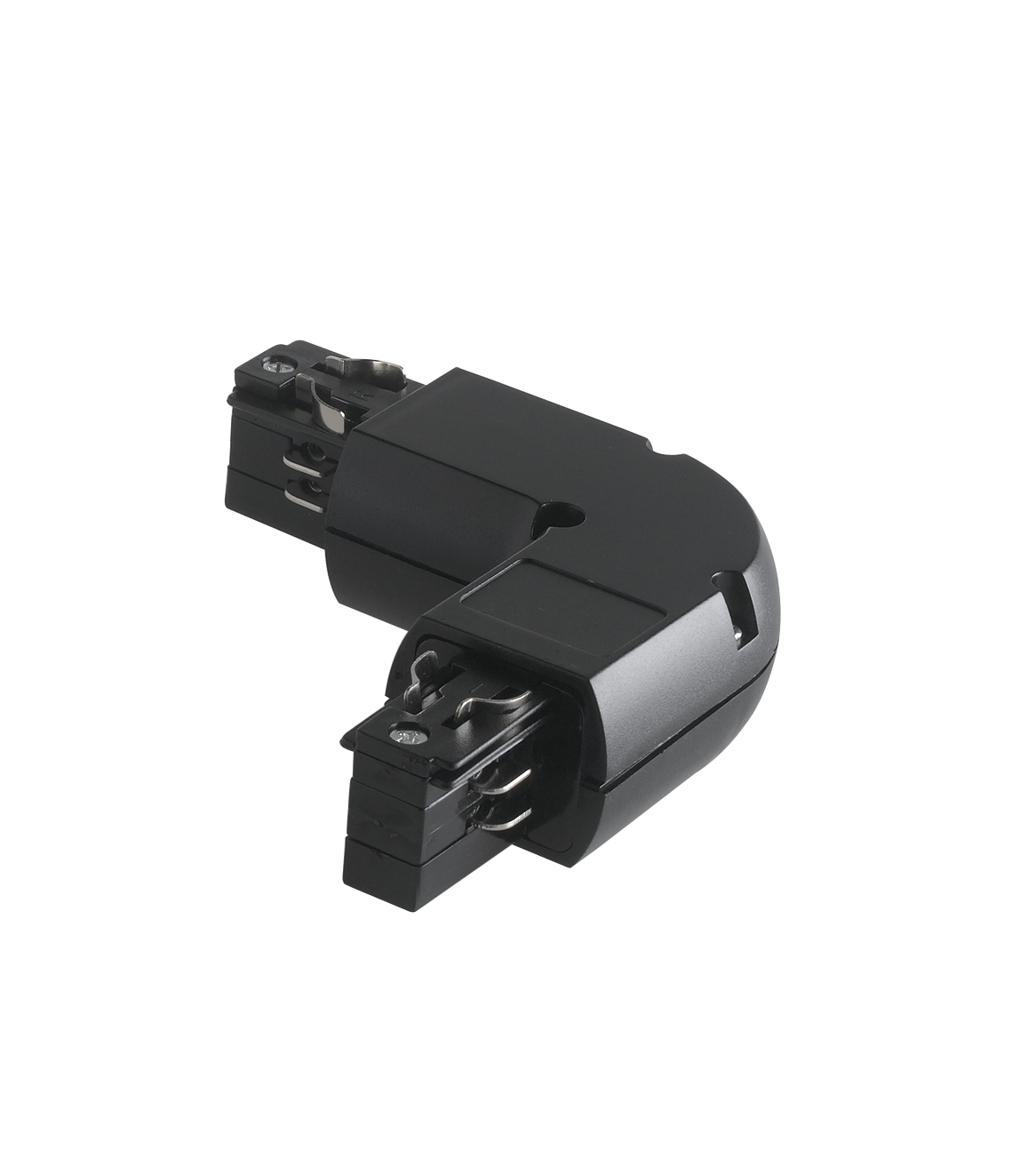 Left L track connector for black three-phase guide rails - Intec